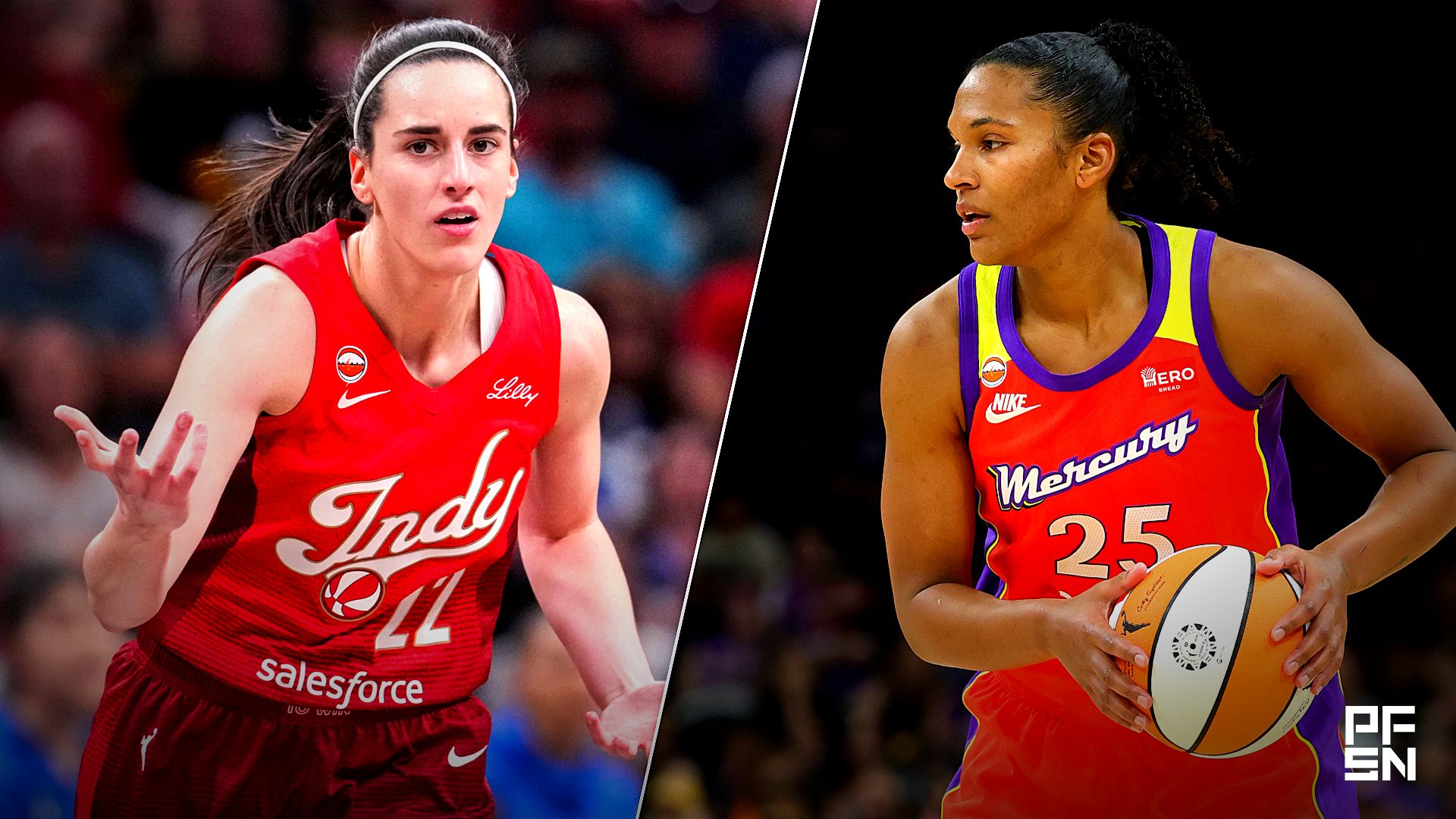 Collage featuring Indiana Fever guard Caitlin Clark (22) reacts to the action Saturday, May 9, 2026, during the first half of the Fevers season and BASKETBALL-WNBA-PHO-SEA/.
USA TODAY Network via Reuters Connect / IMAGN IMAGES via Reuters Connect