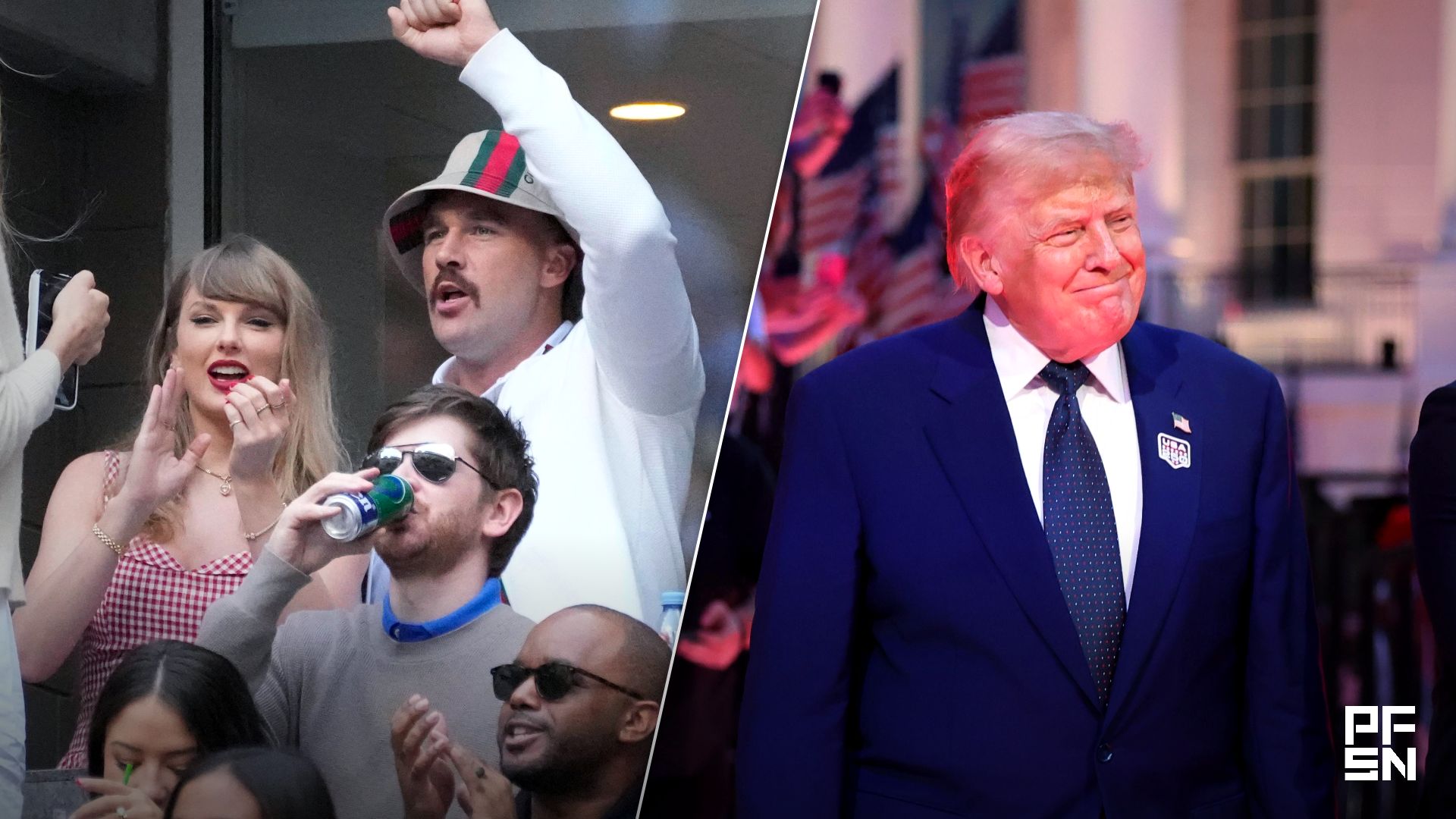 Travis Kelce, Taylor Swift, Donald Trump, Source: IMAGN Images