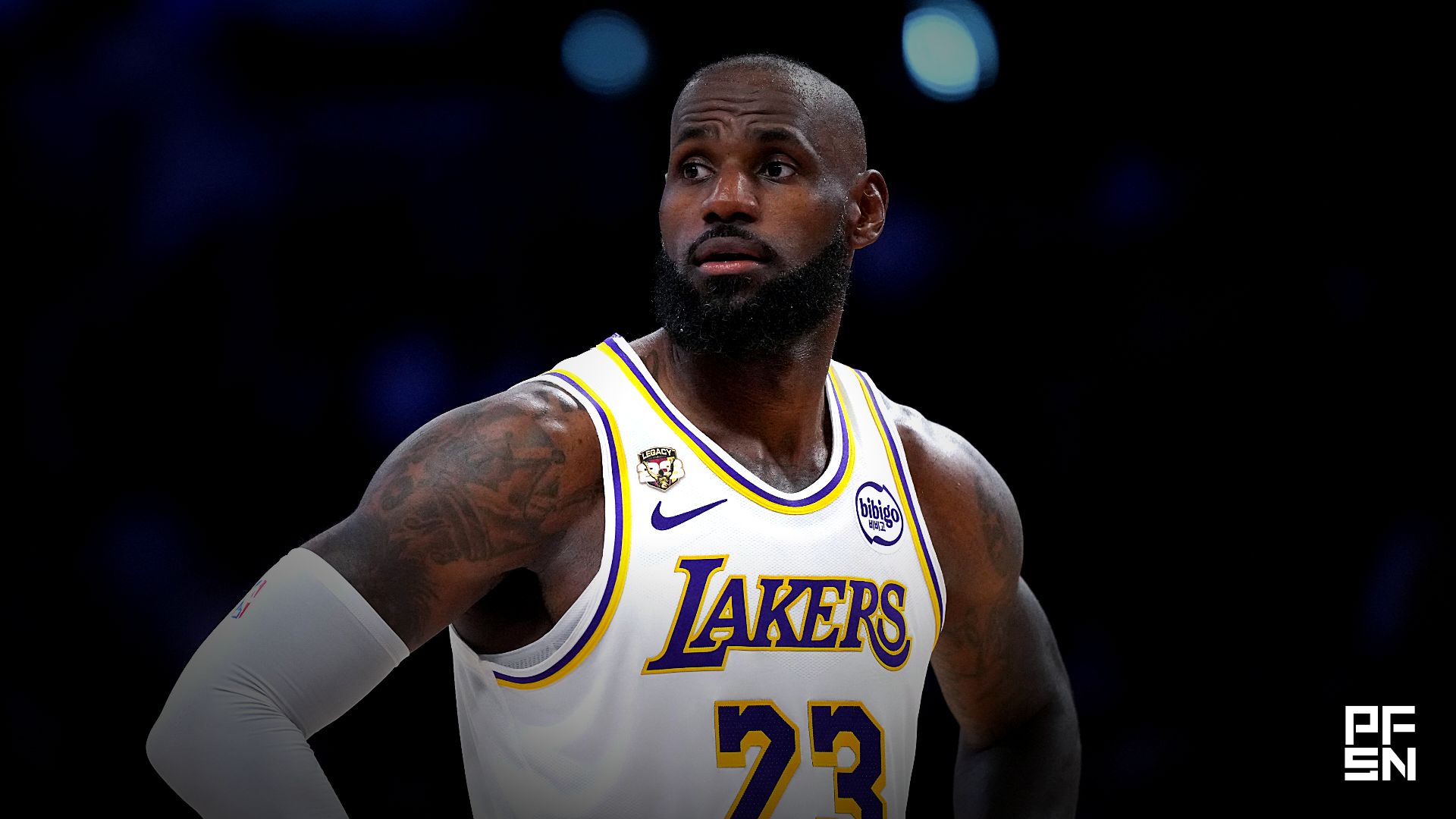 Los Angeles Lakers forward LeBron James (23) reacts in the first half against the Utah Jazz at Crypto.com Arena.