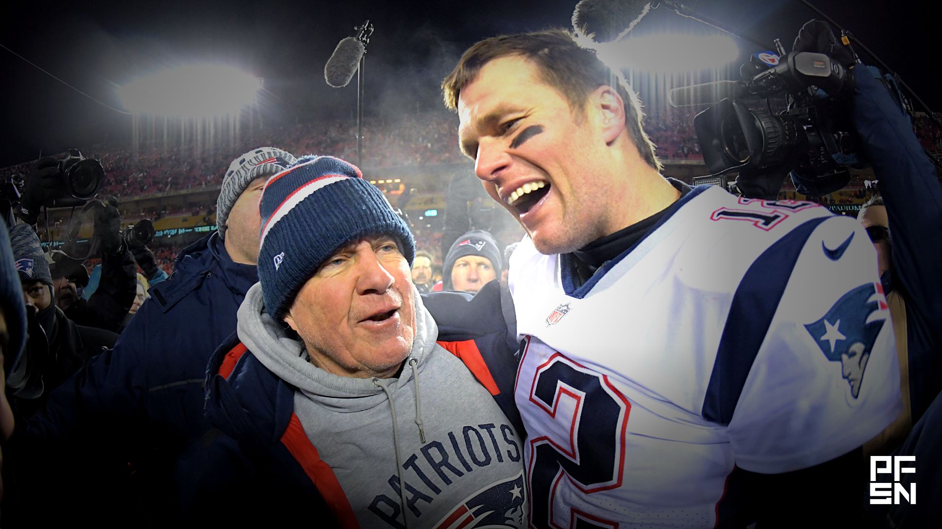 Bill Belichick and Tom Brady at the AFC Championship game(
Credits: IMAGN IMAGES via Reuters Connect)