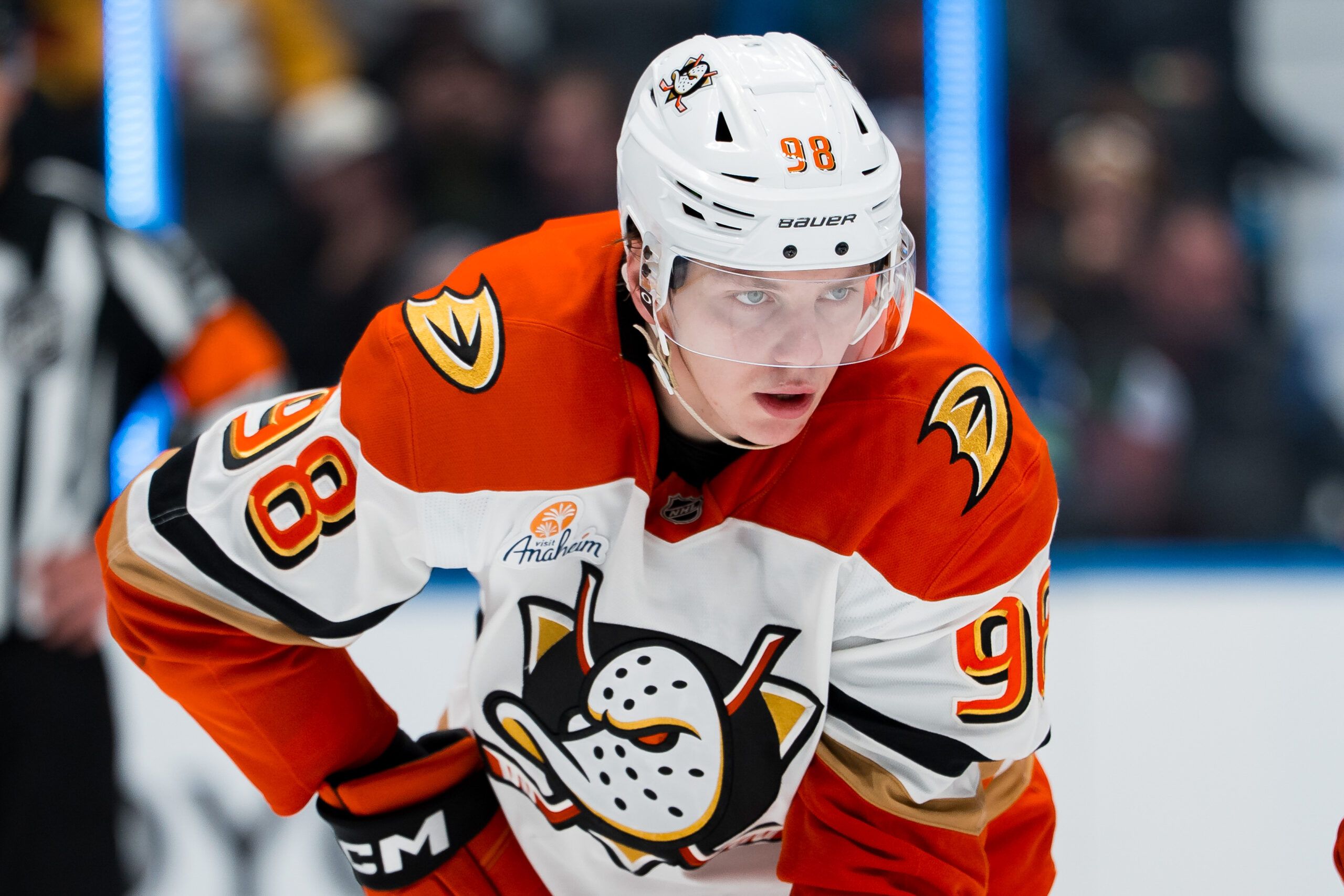 Anaheim Ducks defenseman Pavel Mintyukov.