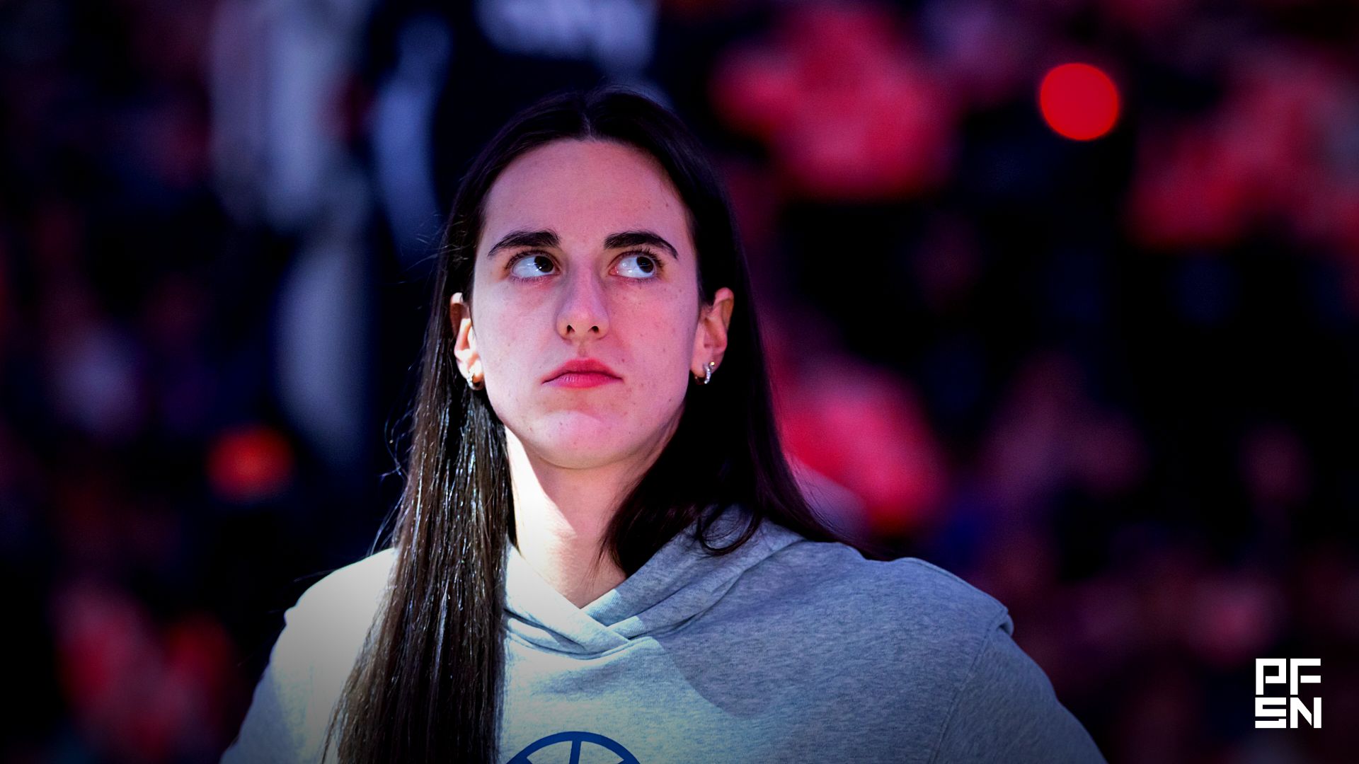 Indiana Fever guard Caitlin Clark against the Phoenix Mercury at Mortgage Matchup Center.