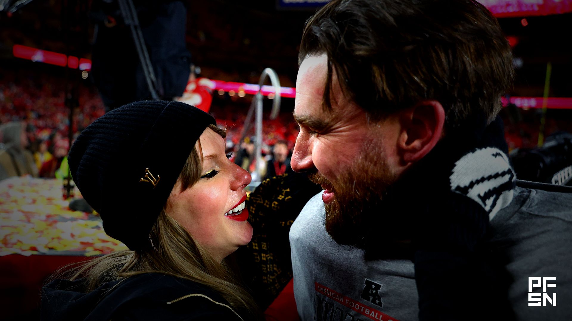 Taylor Swift and Travis Kelce (Credits: USA TODAY Sports via Reuters Connect)
