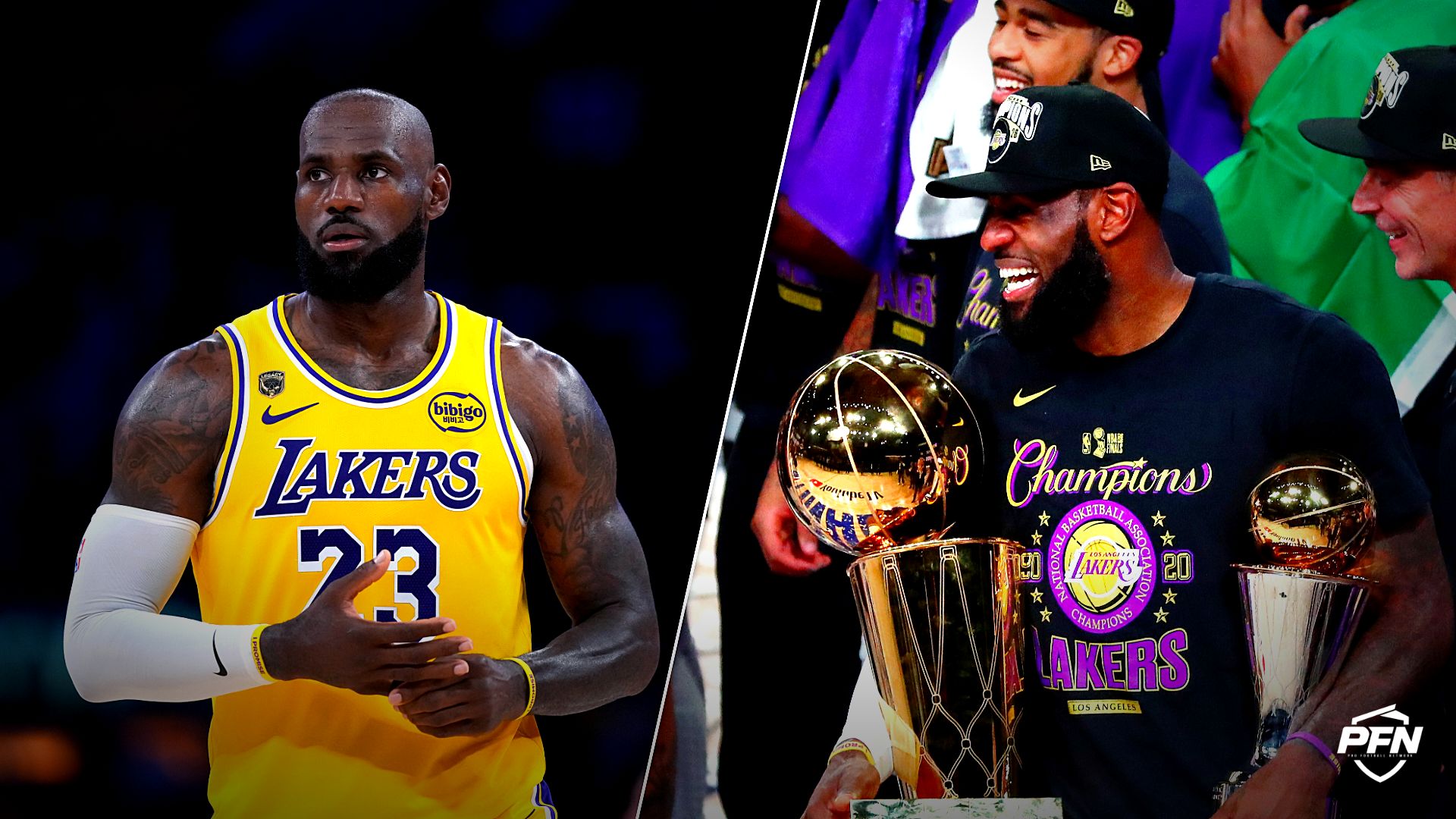 Collage featuring BASKETBALL-NBA-LAL-HOU/ and BASKETBALL-NBA-MIA-LAL/.
IMAGN IMAGES via Reuters Connect / USA TODAY Sports