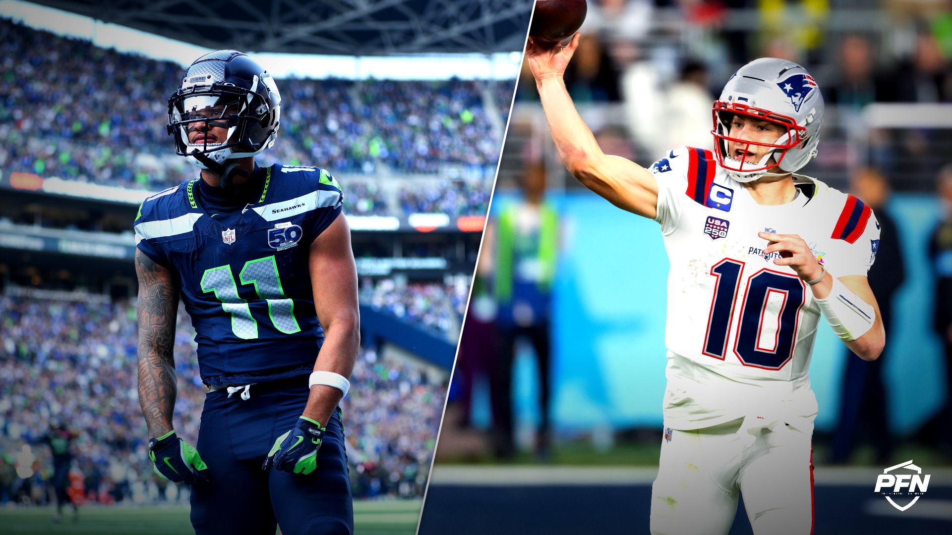 Top 10 NFL Players Under 25 on the PFN Top 100: Drake Maye, Jaxon Smith-Njigba Lead the Way