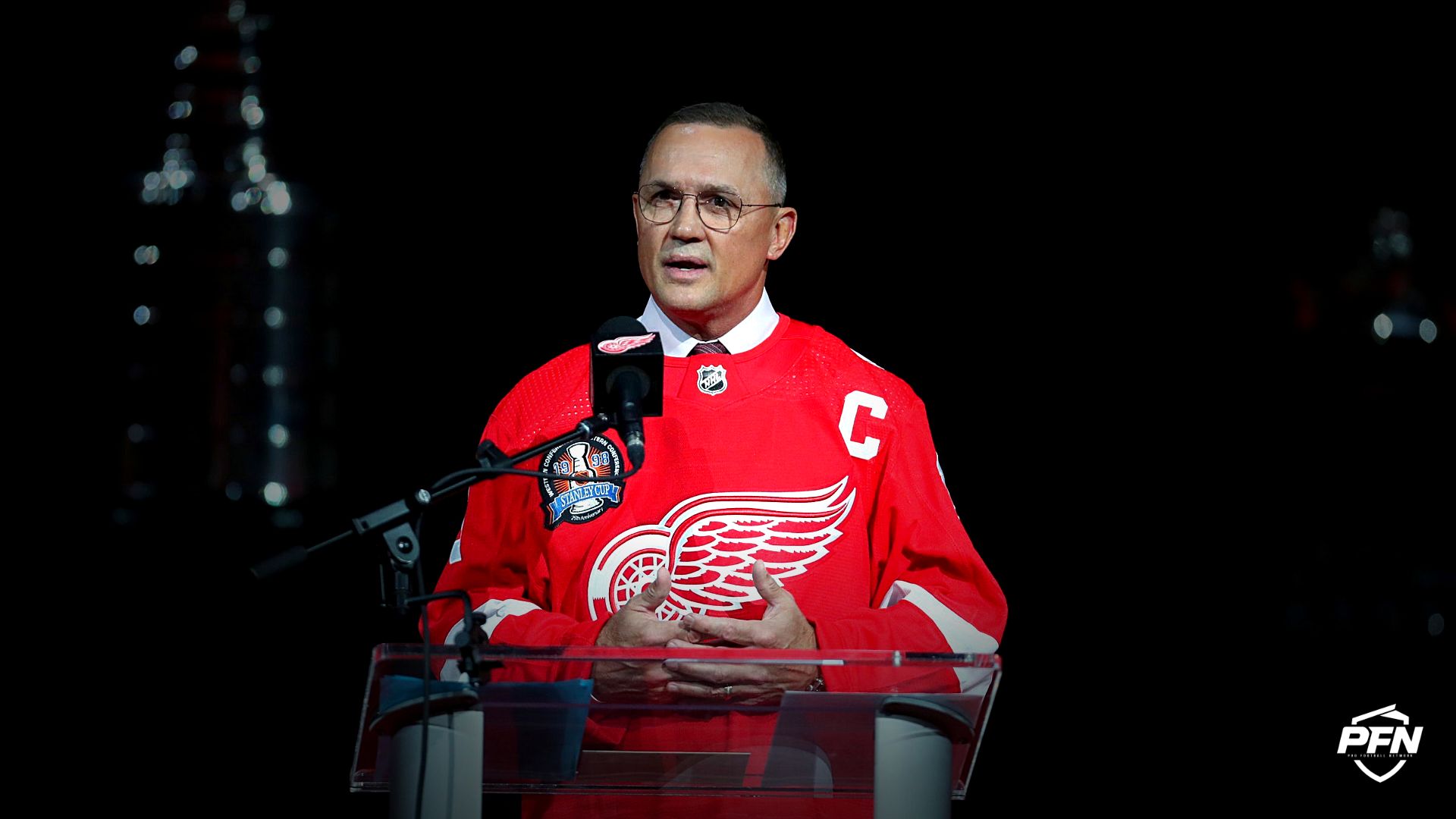 Former Detroit Red Wings general manager Steve Yzerman. Image via Imagn.