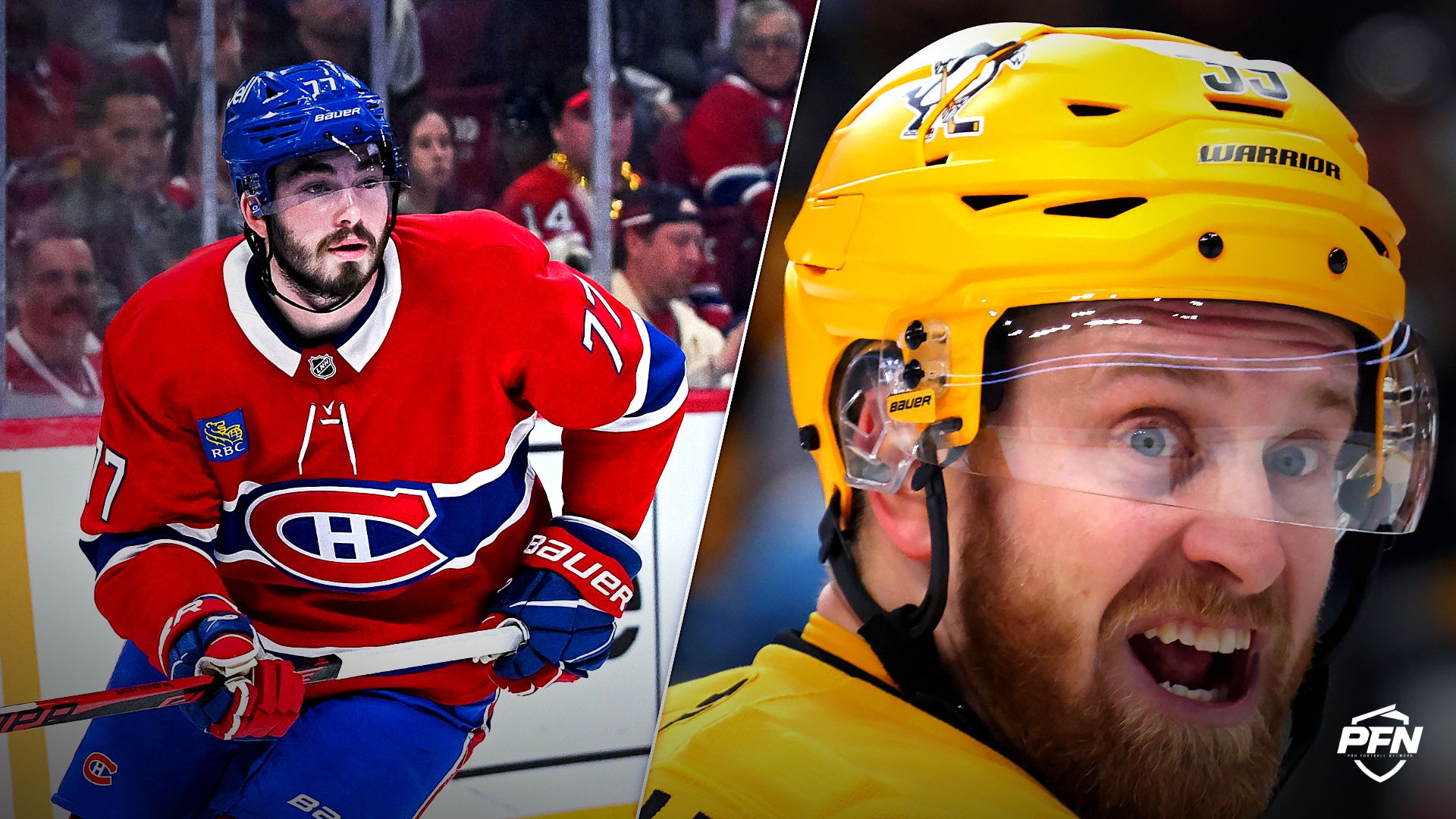 Montreal Canadiens' Kirby Dach and New Jersey Devils' Anthony Mantha.