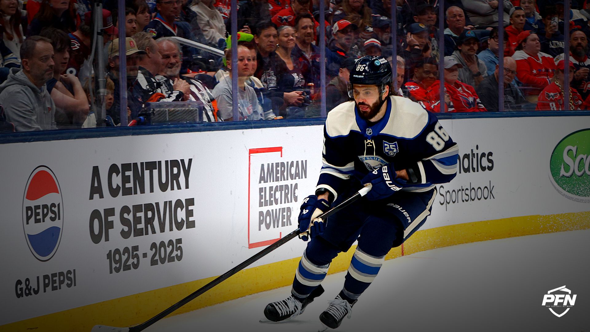 Columbus Blue Jackets right wing Kirill Marchenko.