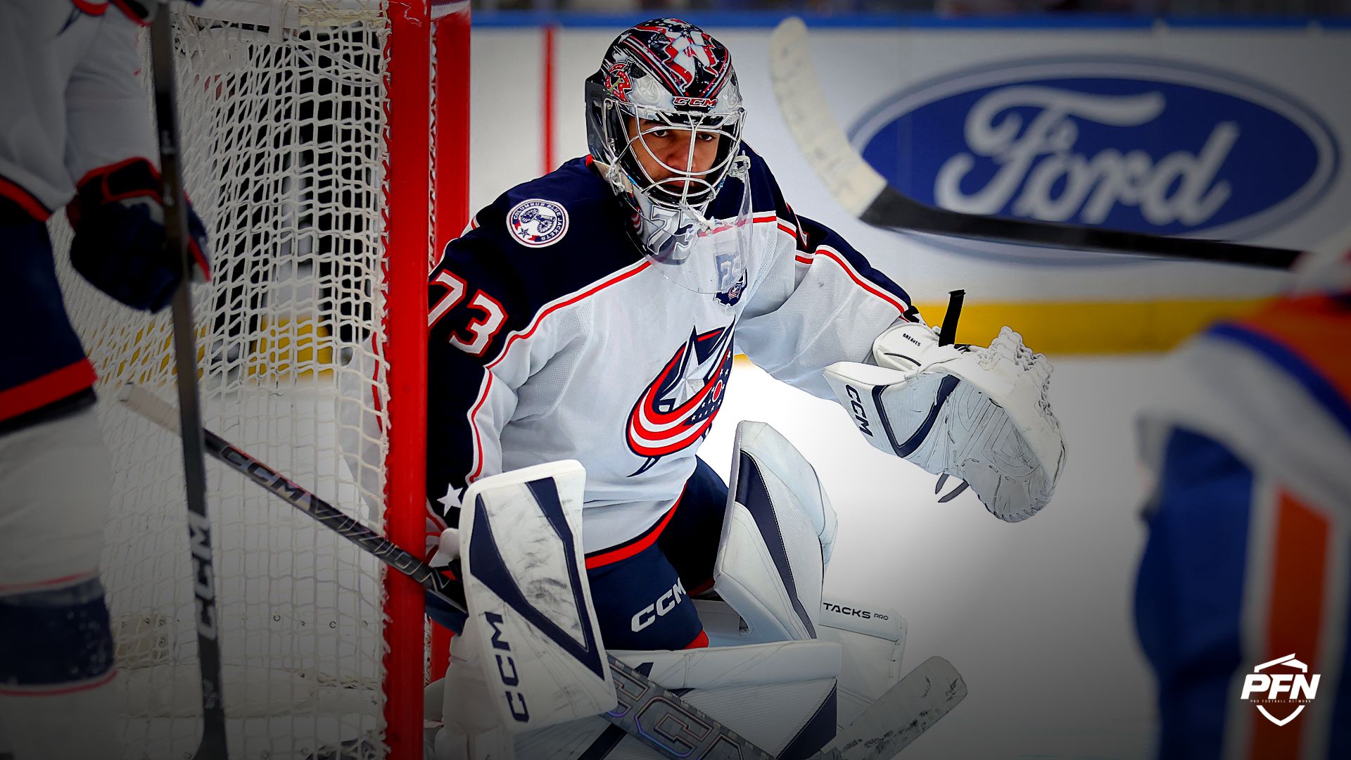 Columbus Blue Jackets goaltender Jet Greaves.