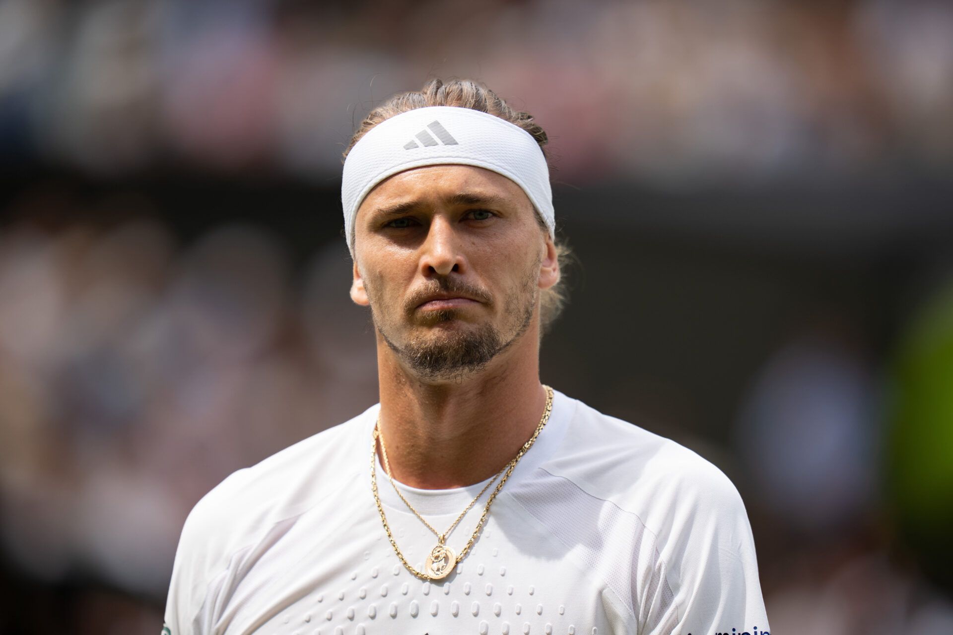 Alexander Zverev of Germany during his semifinal match against Arthur Fery of Great Britain on day 12 at All England Lawn Tennis and Croquet Club.