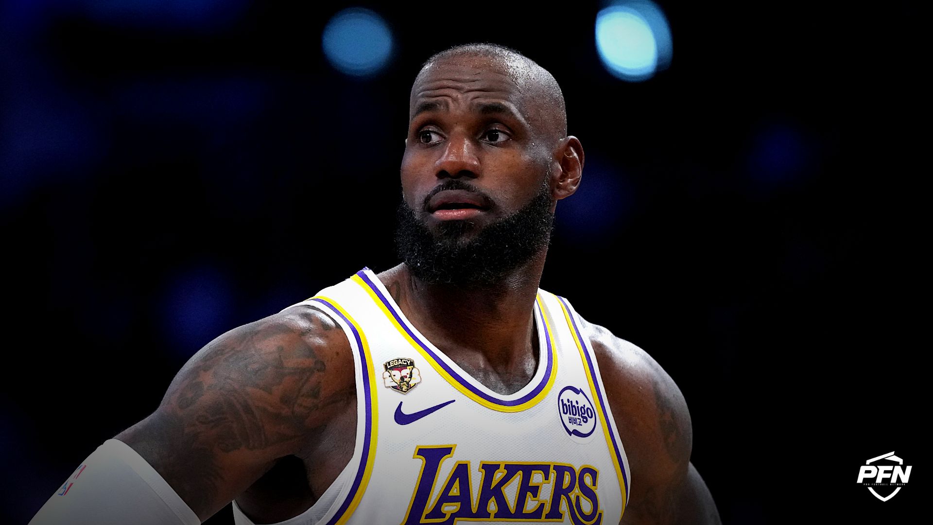 Los Angeles Lakers forward LeBron James (23) reacts in the first half against the Utah Jazz at Crypto.com Arena.