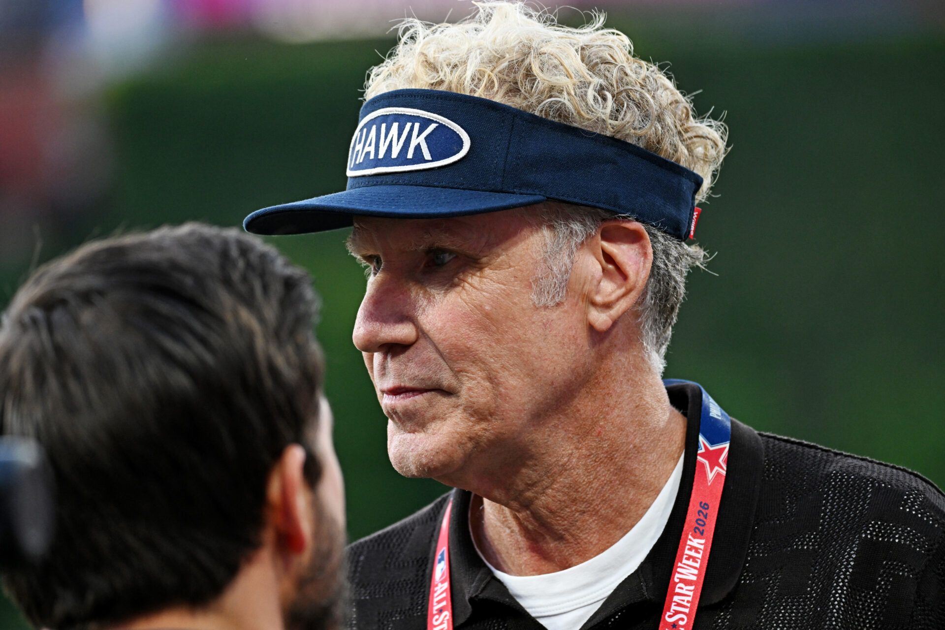 Actor Will Ferrell looks on during the home run derby at Citizens Bank Park.
