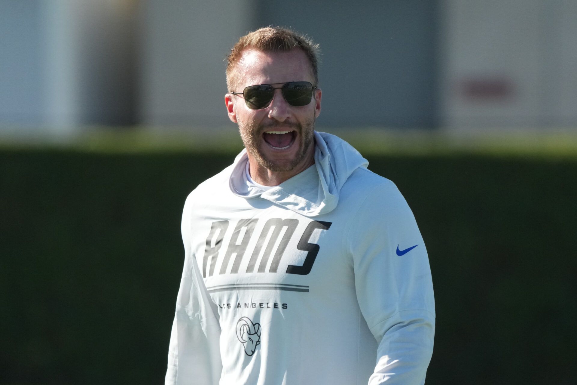 Los Angeles Rams coach Sean McVay during training camp  at Loyola Marymount University.