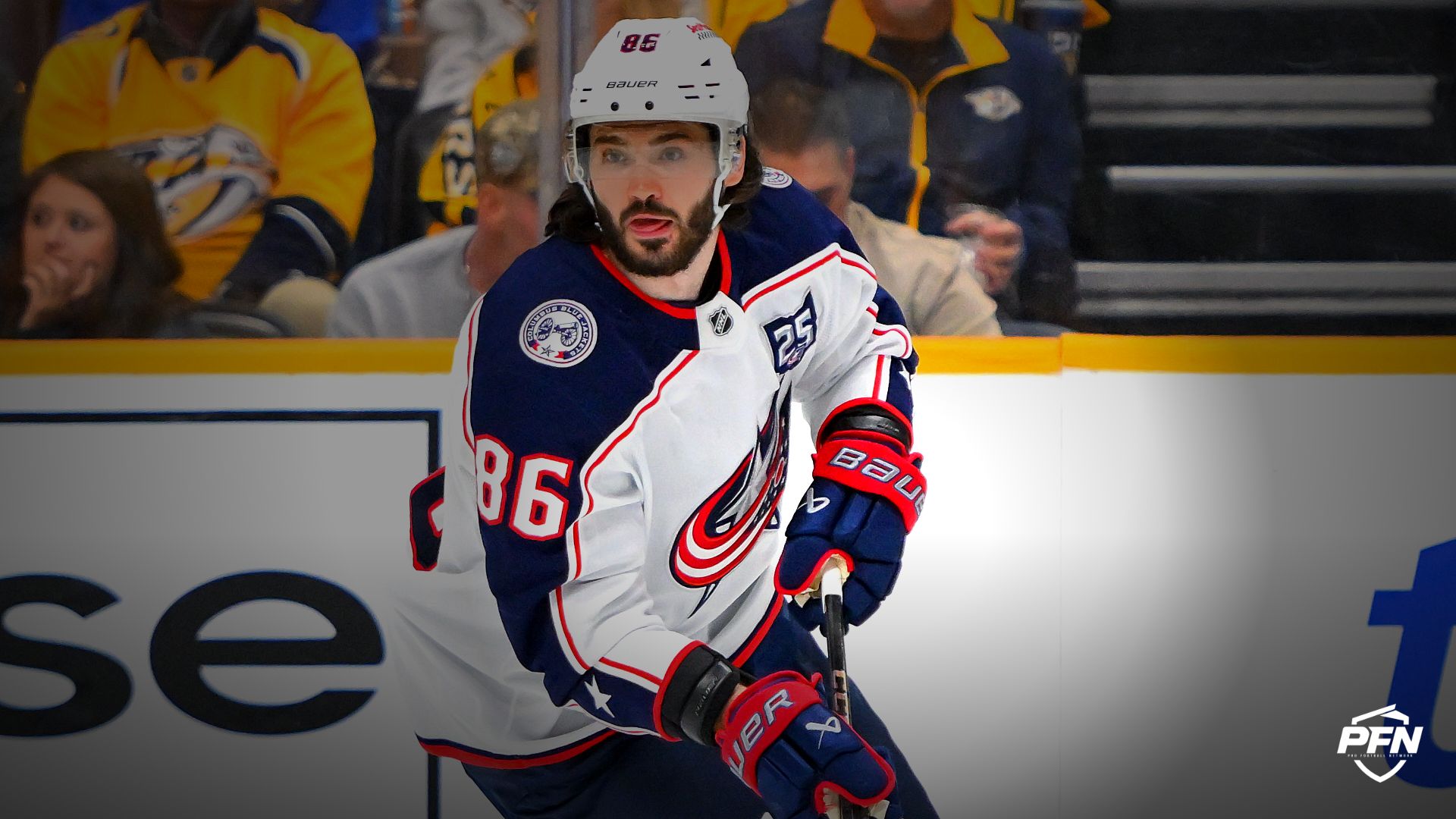 Columbus Blue Jackets right wing Kirill Marchenko.