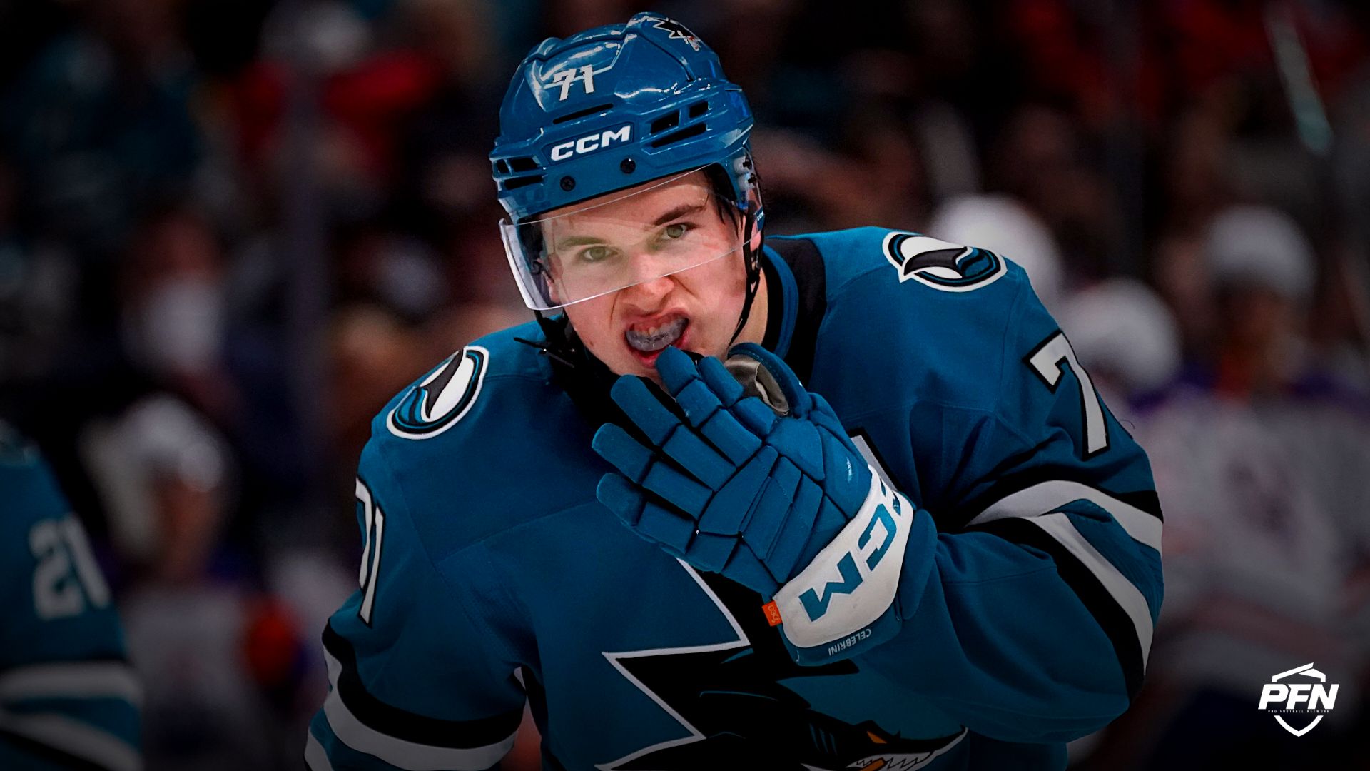 San Jose Sharks center Macklin Celebrini.