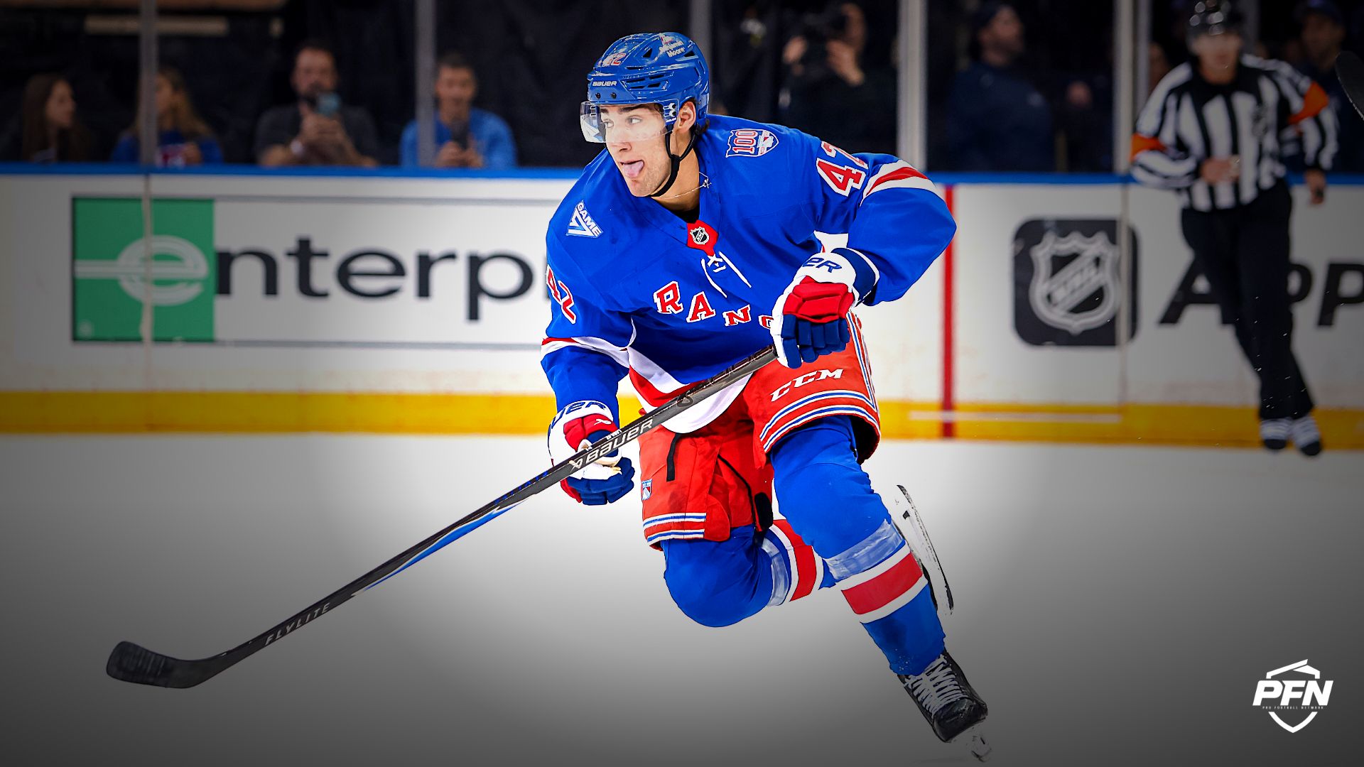 New York Rangers center Noah Laba.