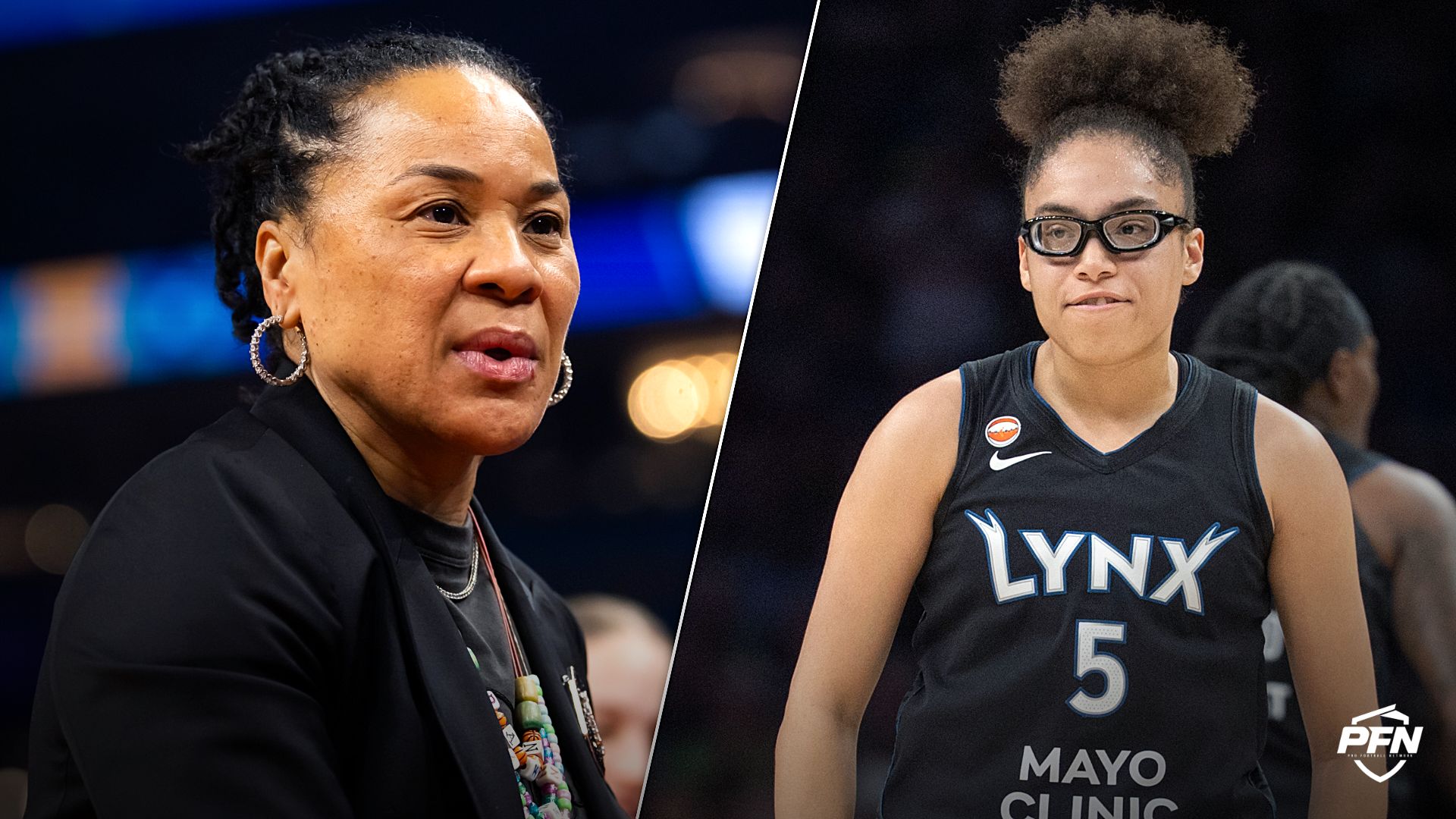 'Lord Have Mercy!' -- Dawn Staley Awestruck After Lynx Phenom Olivia Miles' 28-Point Outburst vs. Caitlin Clark's Fever