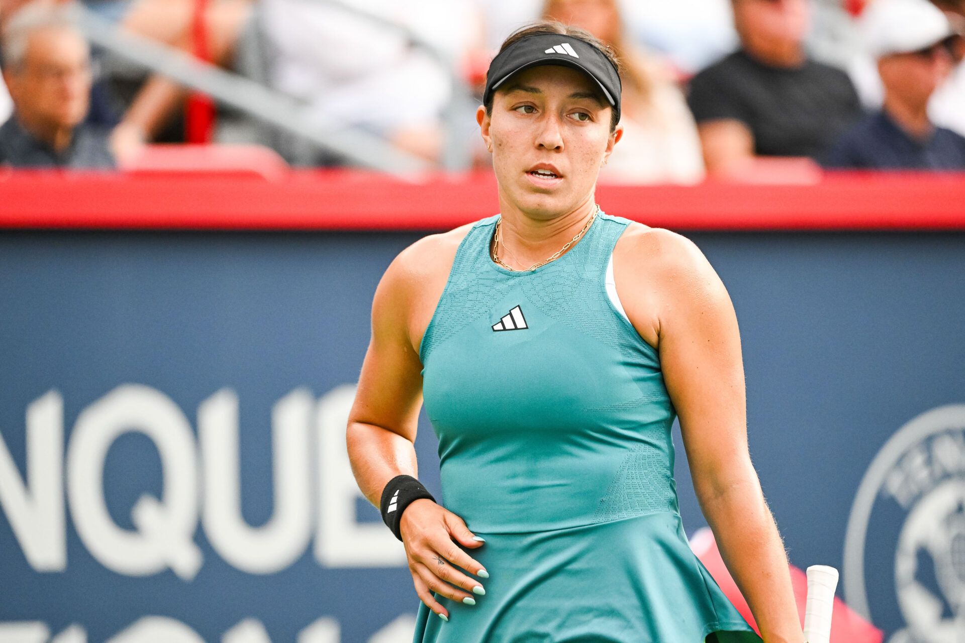 Jessica Pegula (USA) against Liudmila Samsonova (not pictured) during singles final play at IGA Stadium.