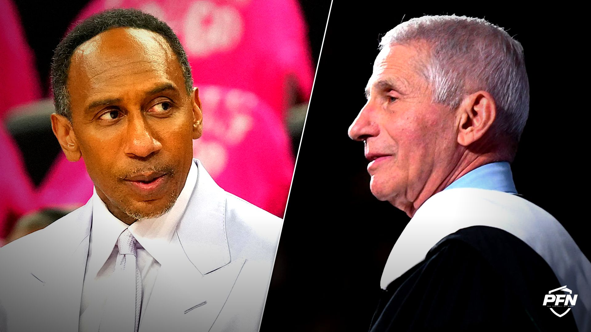 Collage featuring BASKETBALL-NBA-SAS-NYK/ and Dr. Anthony Fauci is addresses Ph.D. candidates Friday, May 5, 2023, at the Michigan State University 2023 Doctoral Candidate. IMAGN IMAGES via Reuters Connect / USA TODAY Network via Reuters Connect