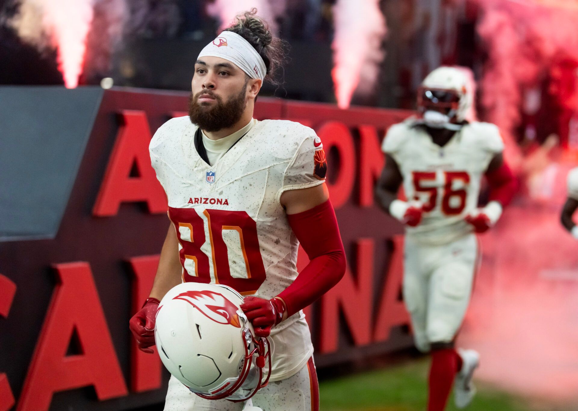 Arizona Cardinals wide receiver Simi Fehoko (80) against the Seattle Seahawks at State Farm Stadium.