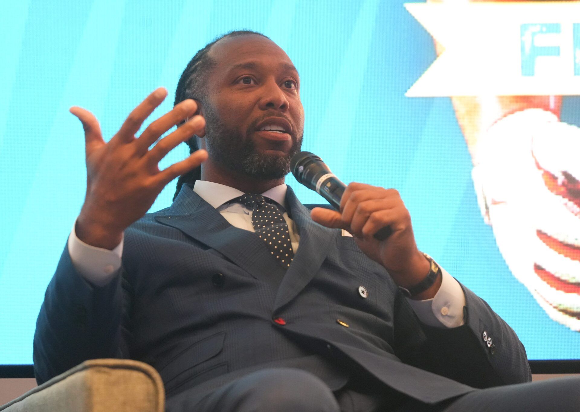 2026 Pro Football Hall of Fame enshrinee Larry Fitzgerald talks about the lessons he has learned from the game at the Hall Friday, April 17, 2026.
