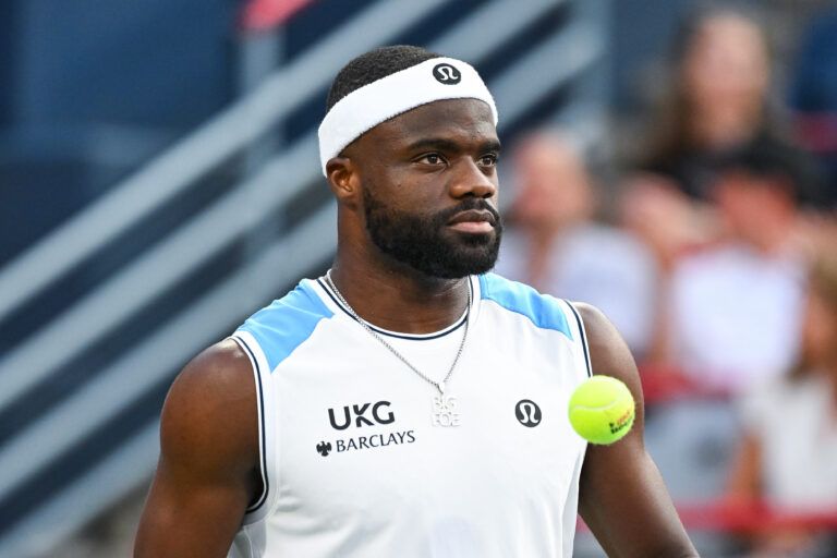 Frances Tiafoe (USA) looks on against Frances Tiafoe (USA) in second round play at IGA Stadium.