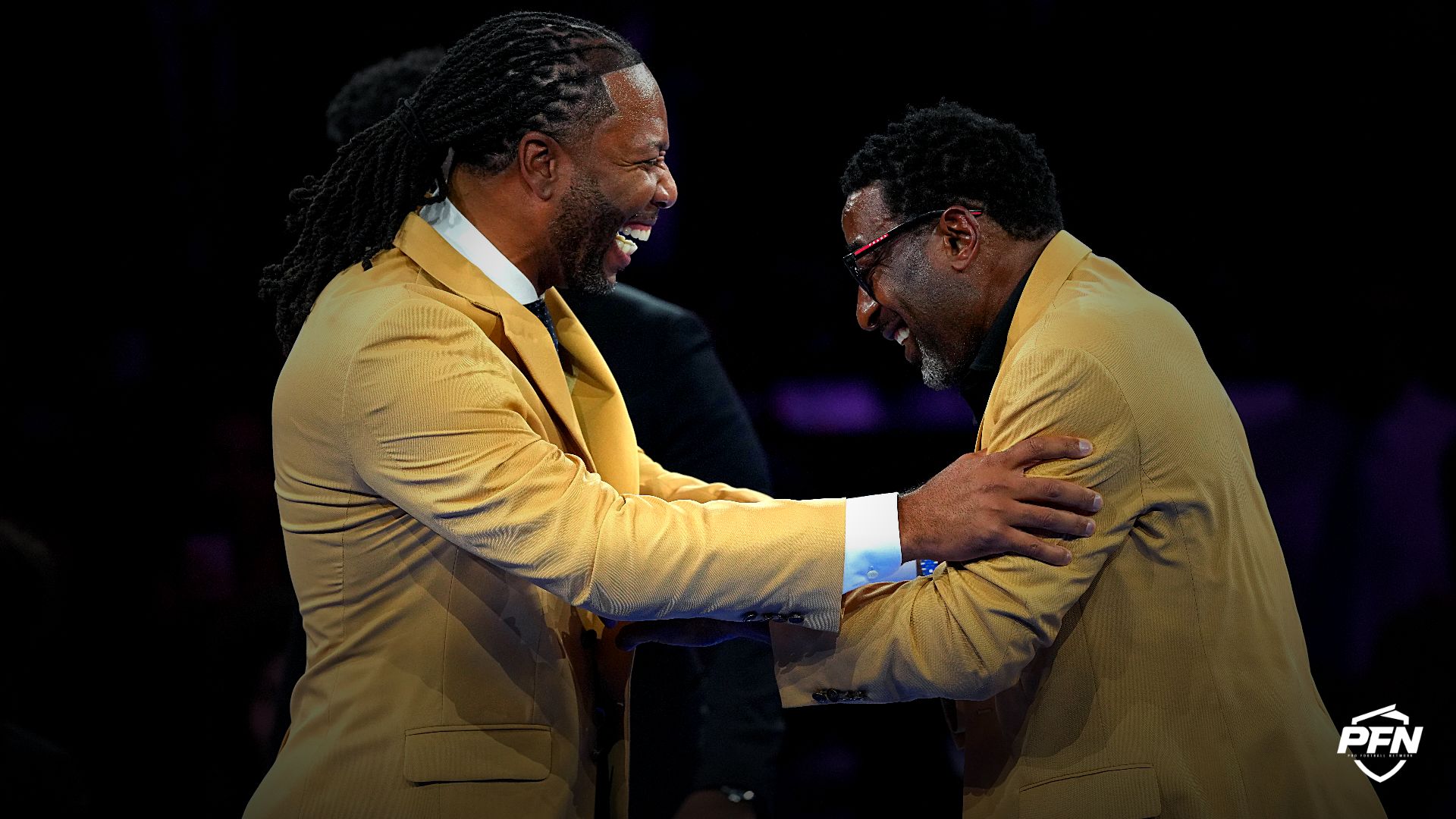 Larry Fitzgerald Calls Out Fellow Hall-of-Famer During HOF Induction Speech. Credit: IMAGN IMAGES via Reuters Connect