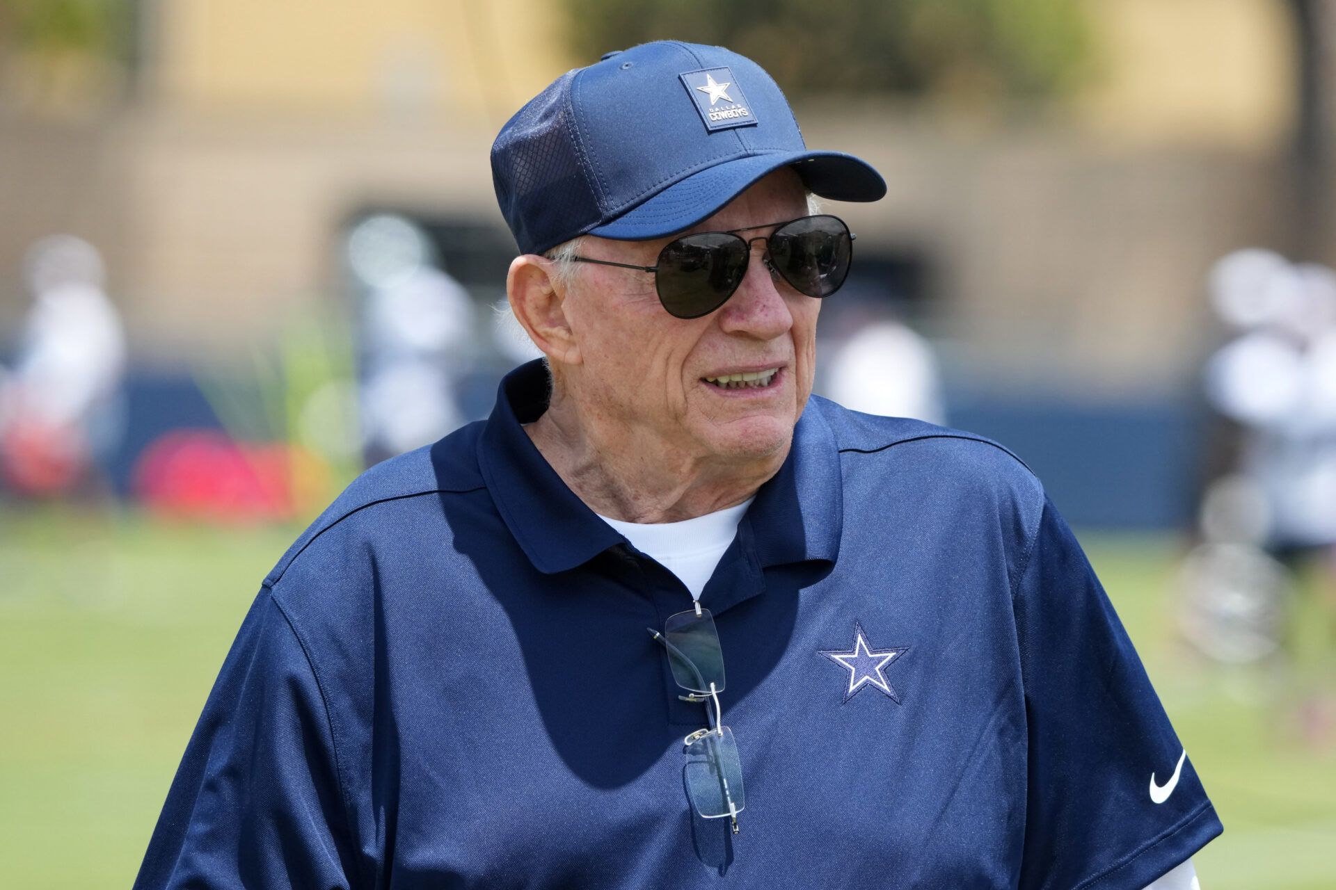 Dallas Cowboys owner Jerry Jones at training camp at River Ridge Playing Fields.