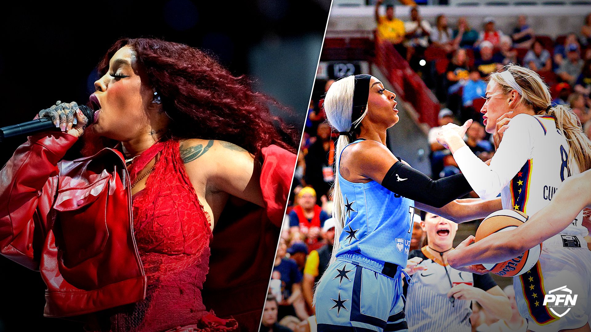 Collage featuring FOOTBALL-NFL-PHI-KC/ and BASKETBALL-WNBA-CHI-IND/.
IMAGN IMAGES via Reuters Connect