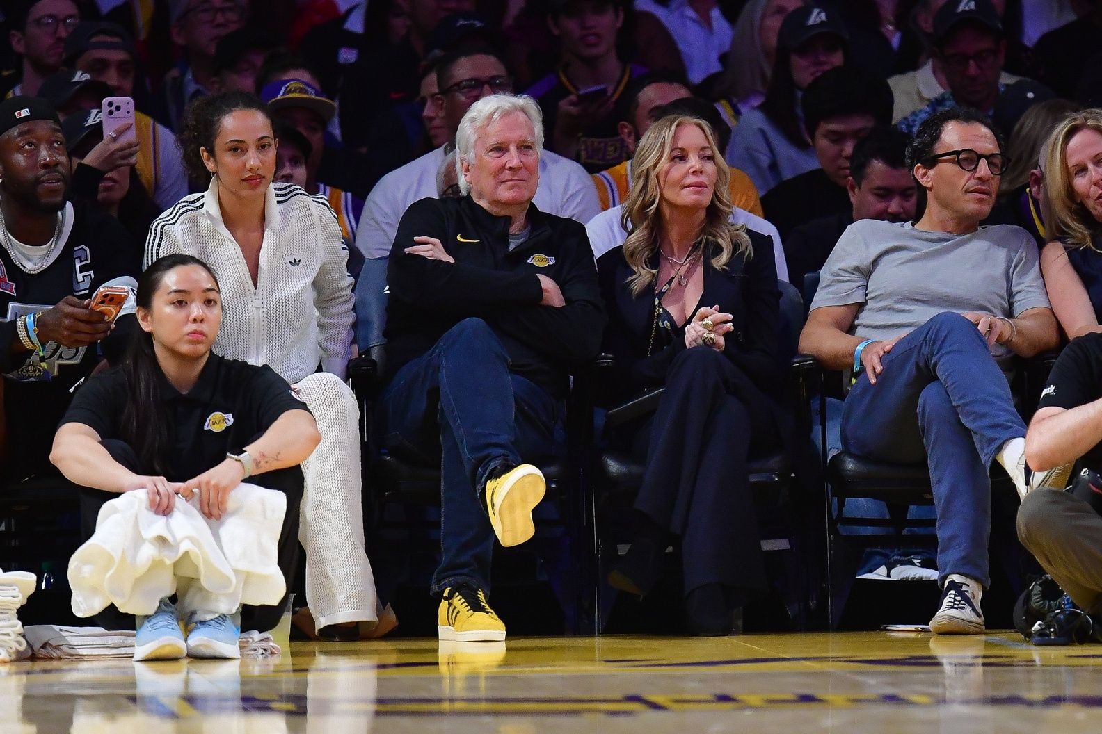 Los Angeles Lakers majority owner Mark Walter and team executive Jeannie Buss in attendance at Crypto.com Arena.