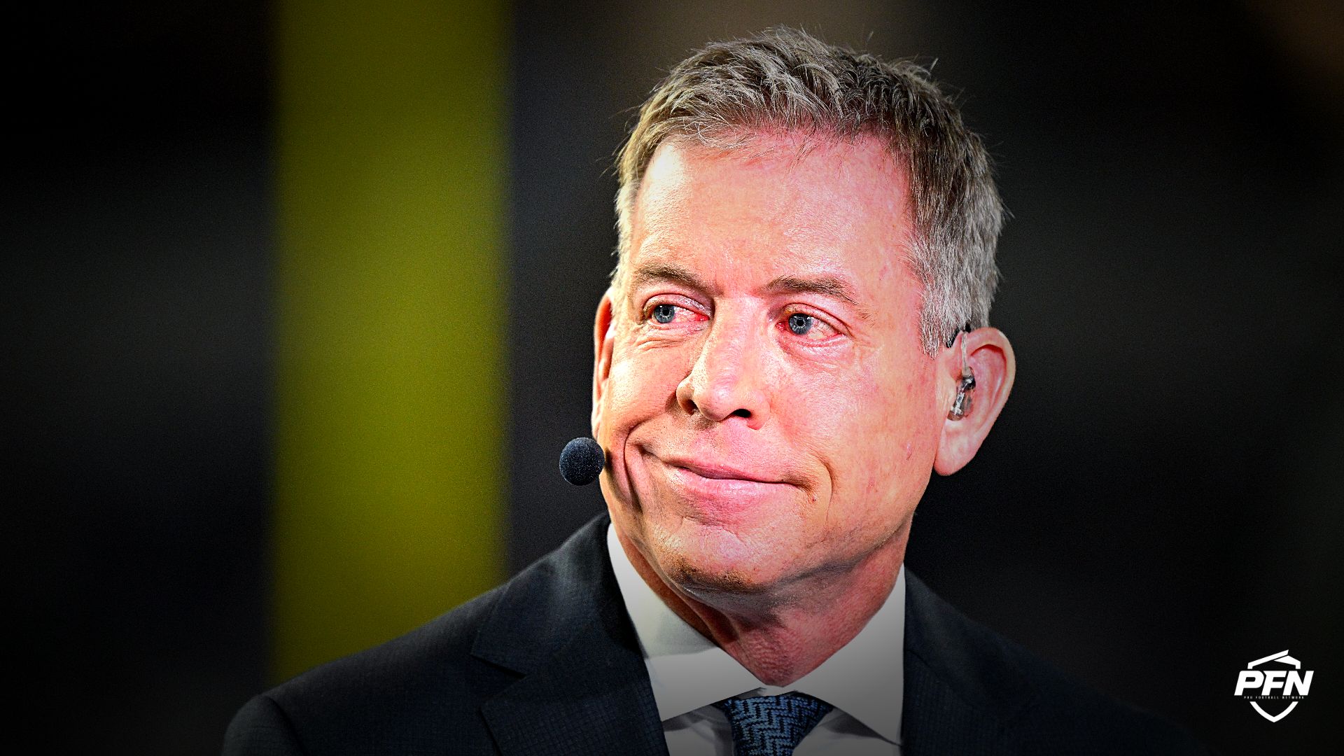 Television commentator Troy Aikman.
