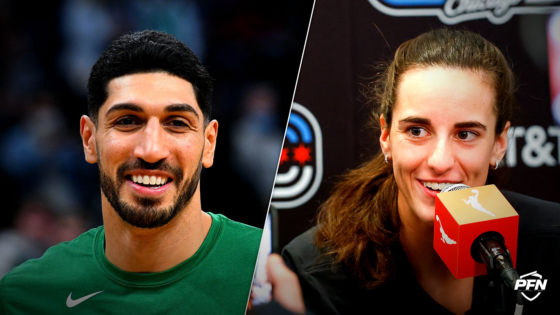 Enes Kanter predicts a dominant Caitlin Clark pairing, calling them the “Modern Kobe and Shaq” if the Fever select him in the WNBA Draft.