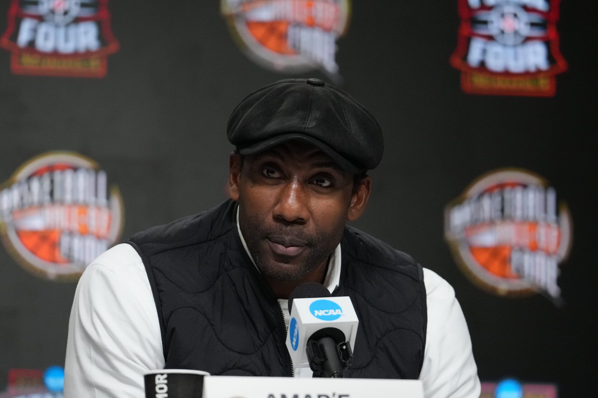 Amar’e Stoudemire during the Naismith Hall of Fame press conference at Lucas Oil Stadium.