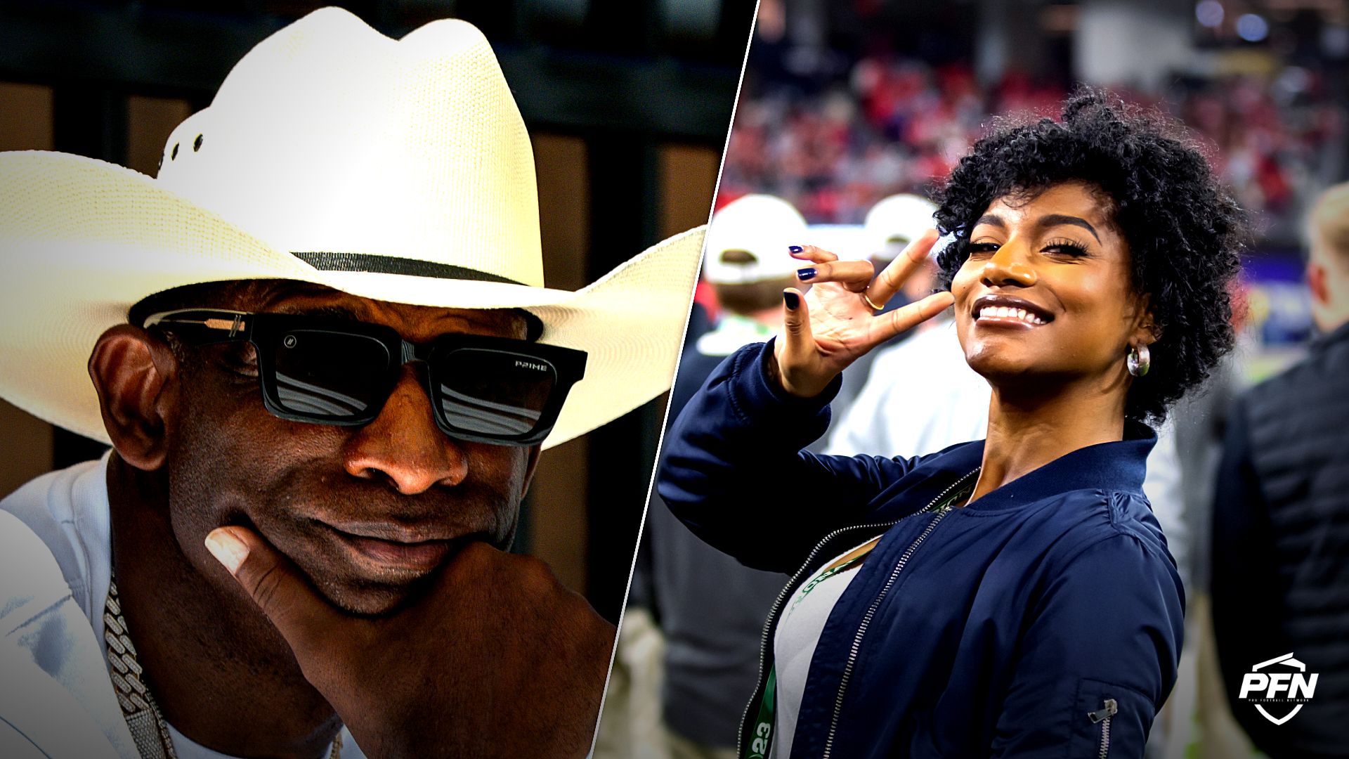 American football coach and former player Deion Sanders and American actress Karrueche Tran.