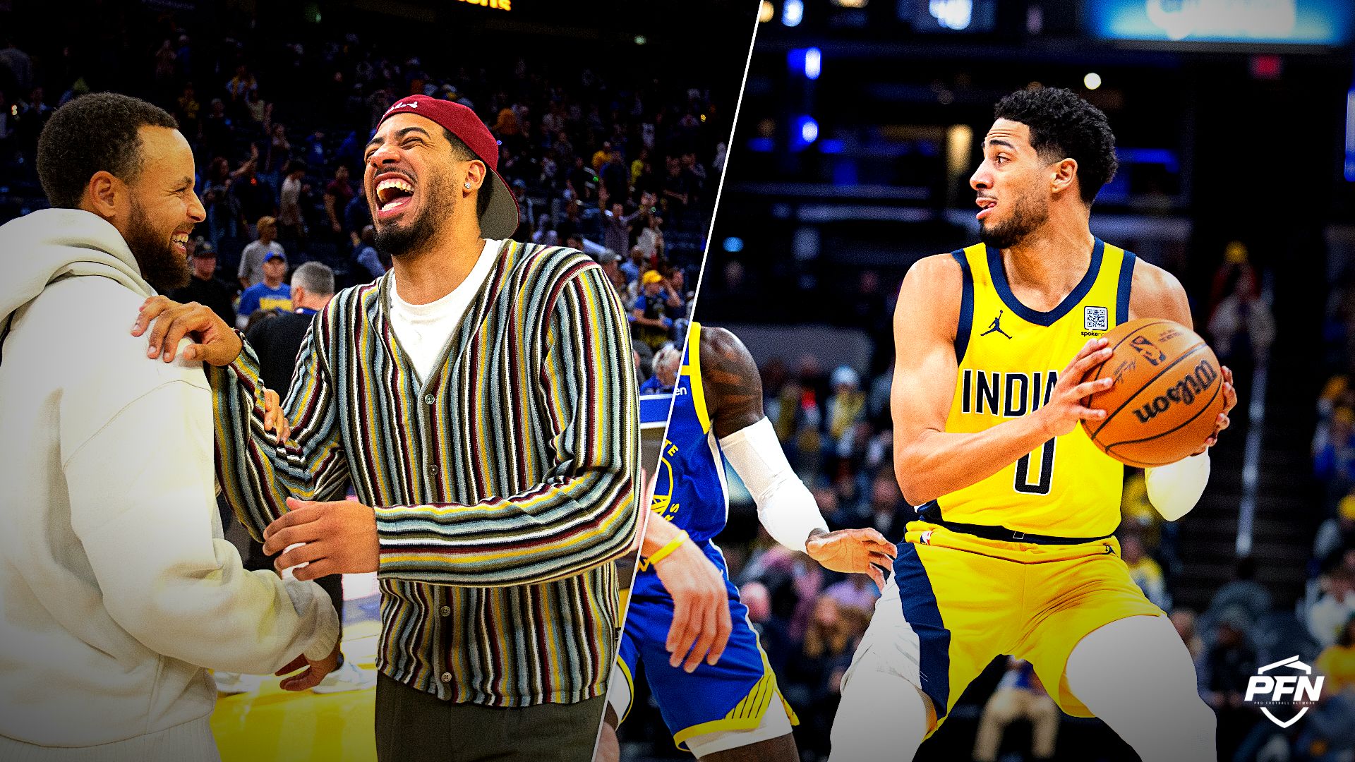 Collage featuring BASKETBALL-NBA-GSW-IND/ and BASKETBALL-NBA-IND-GSW/.
IMAGN IMAGES via Reuters Connect / USA TODAY Sports via Reuters Con