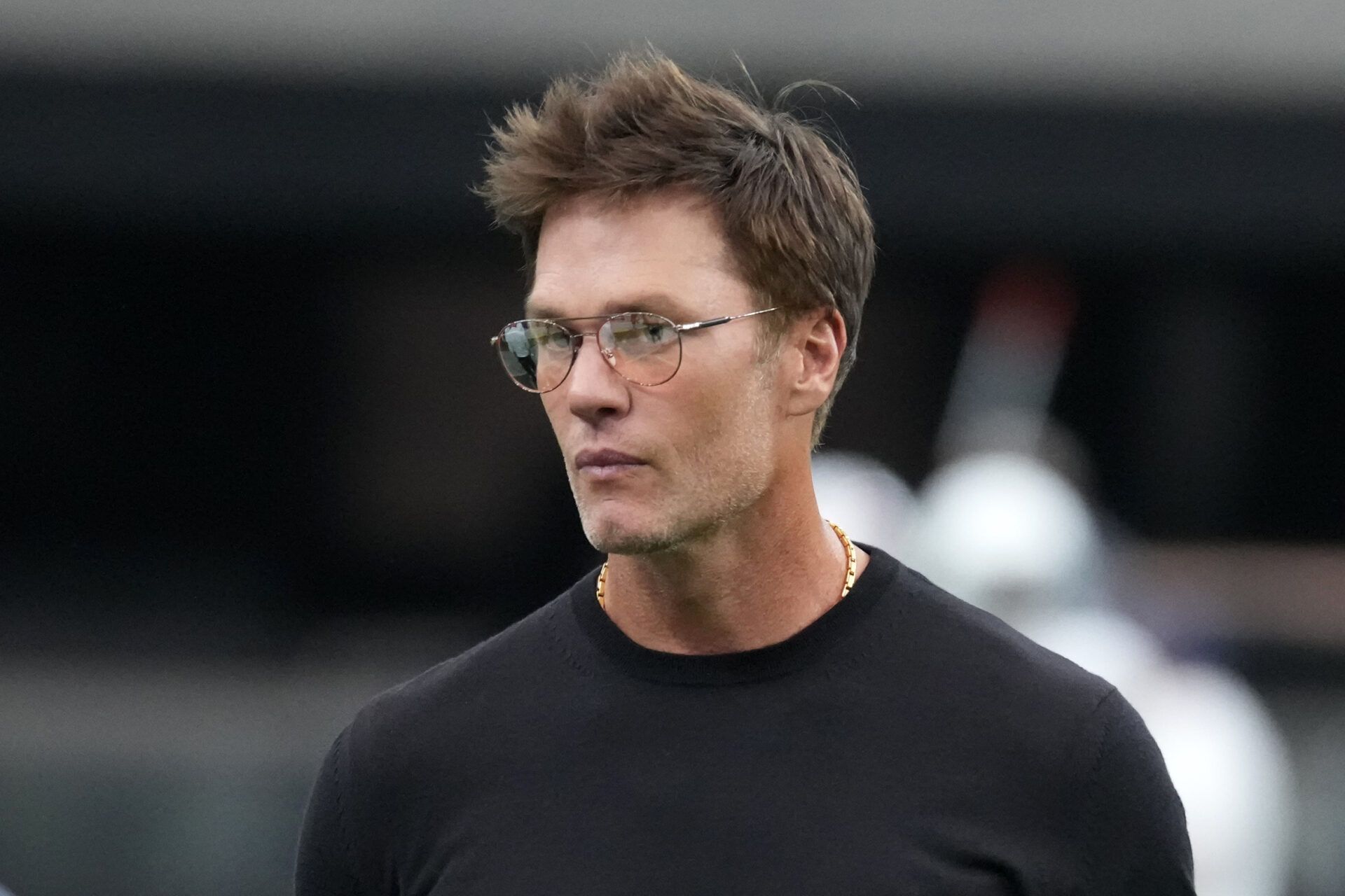 Tom Brady attends the game between the Las Vegas Raiders and the Arizona Cardinals at Allegiant Stadium.