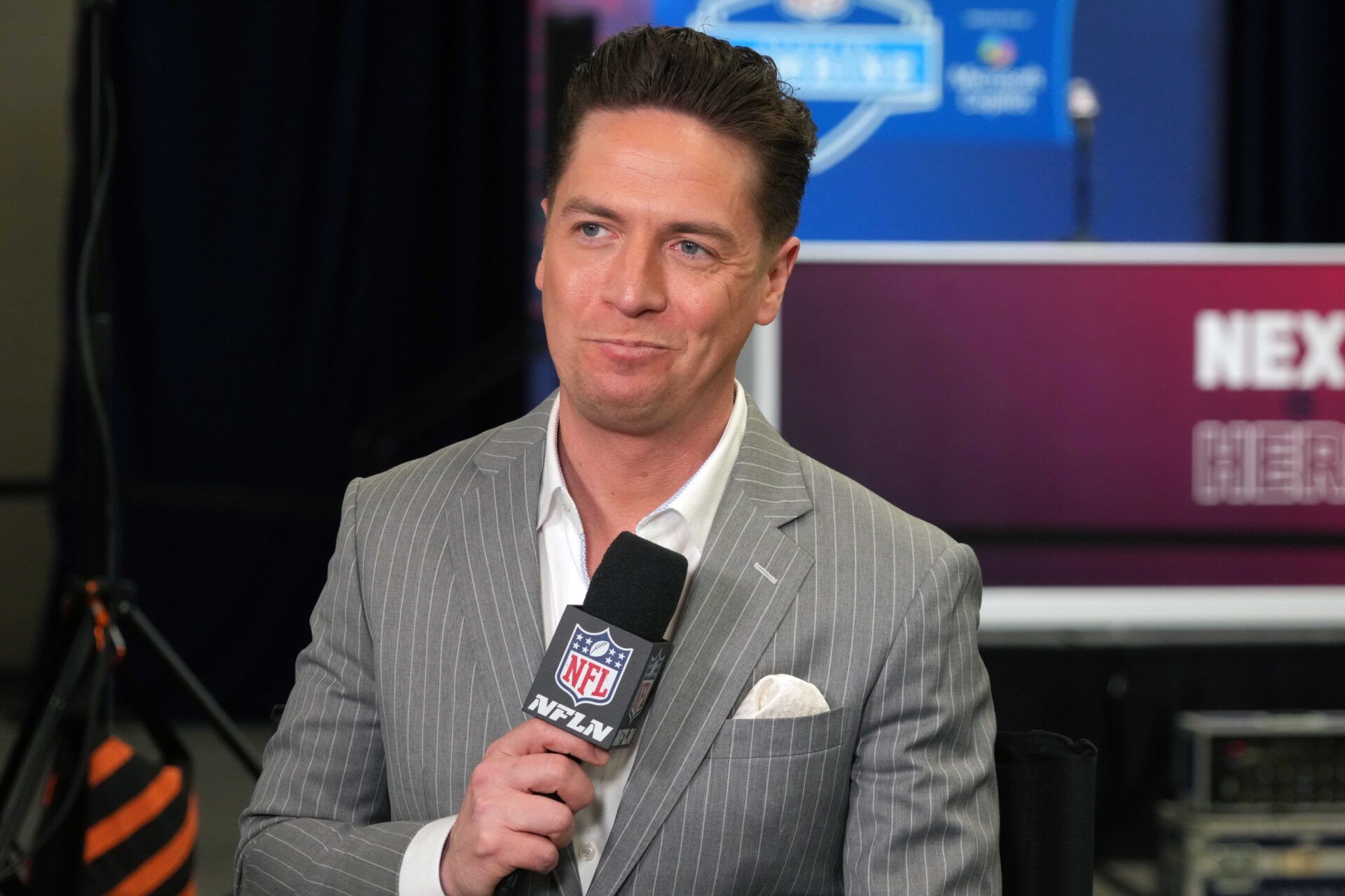 NFL Network reporter Tom Pelissero during the NFL Scouting Combine at the Indiana Convention Center.