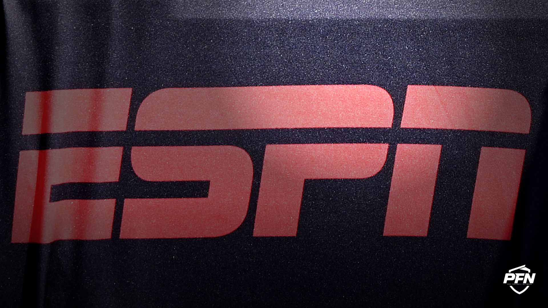 ESPN logo on the field before the game.