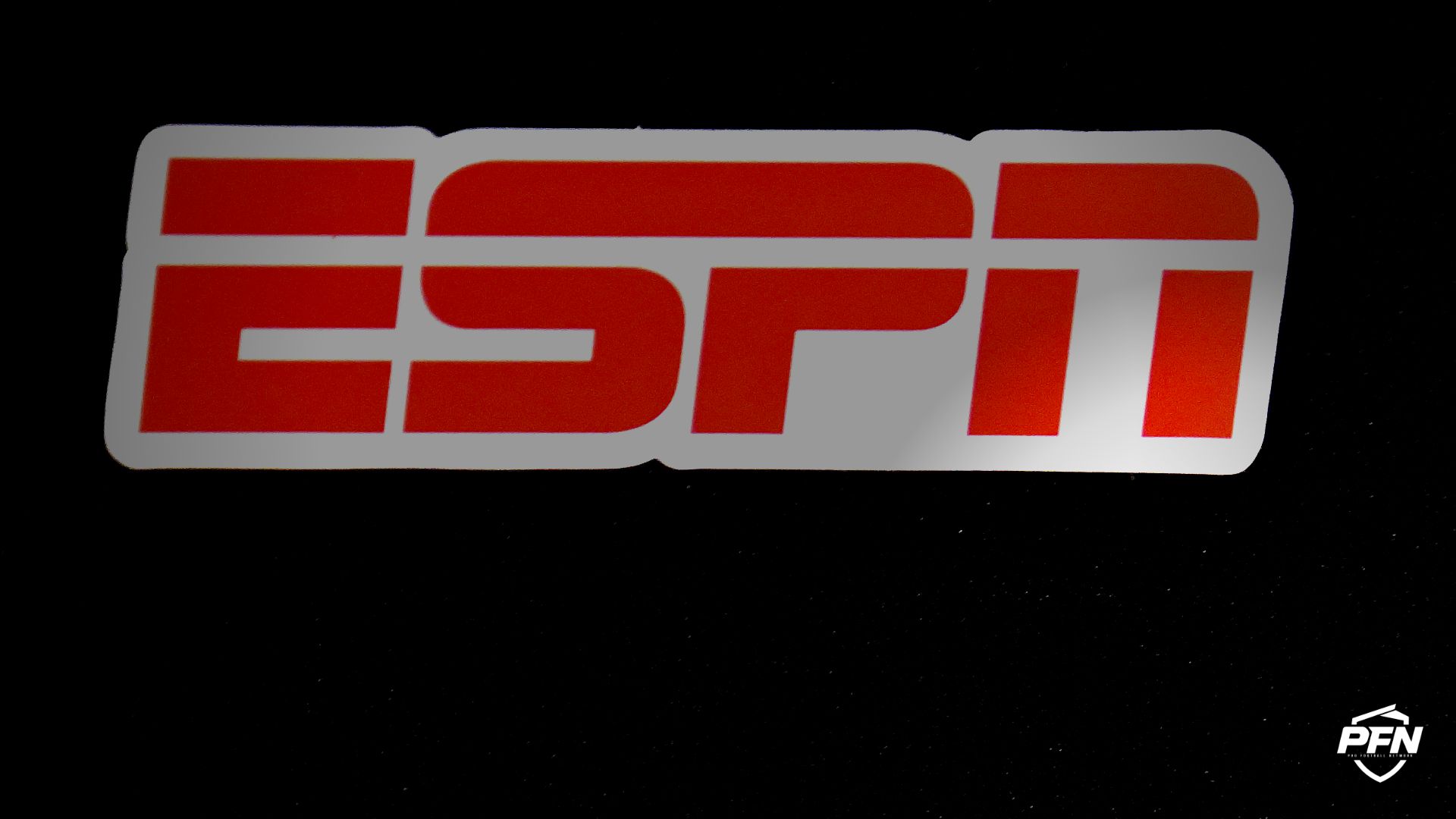 A view of the ESPN logo.