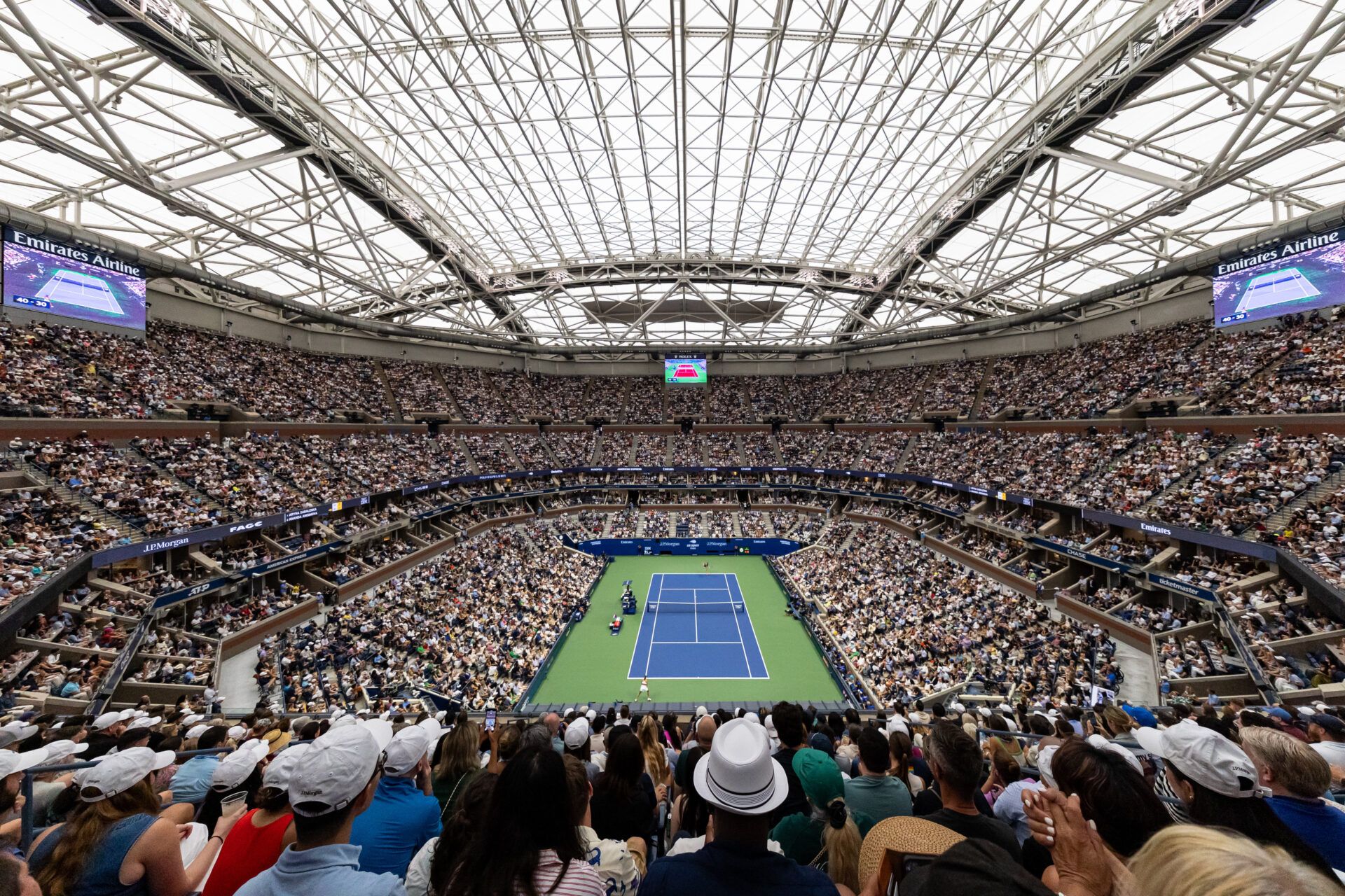A general view of the women’s singles final between Aryna Sabalenka of Belarus and Amanda Anisimova of the United States at the US Open at Arthur Ashe Stadium in Billie Jean King National Tennis Center.