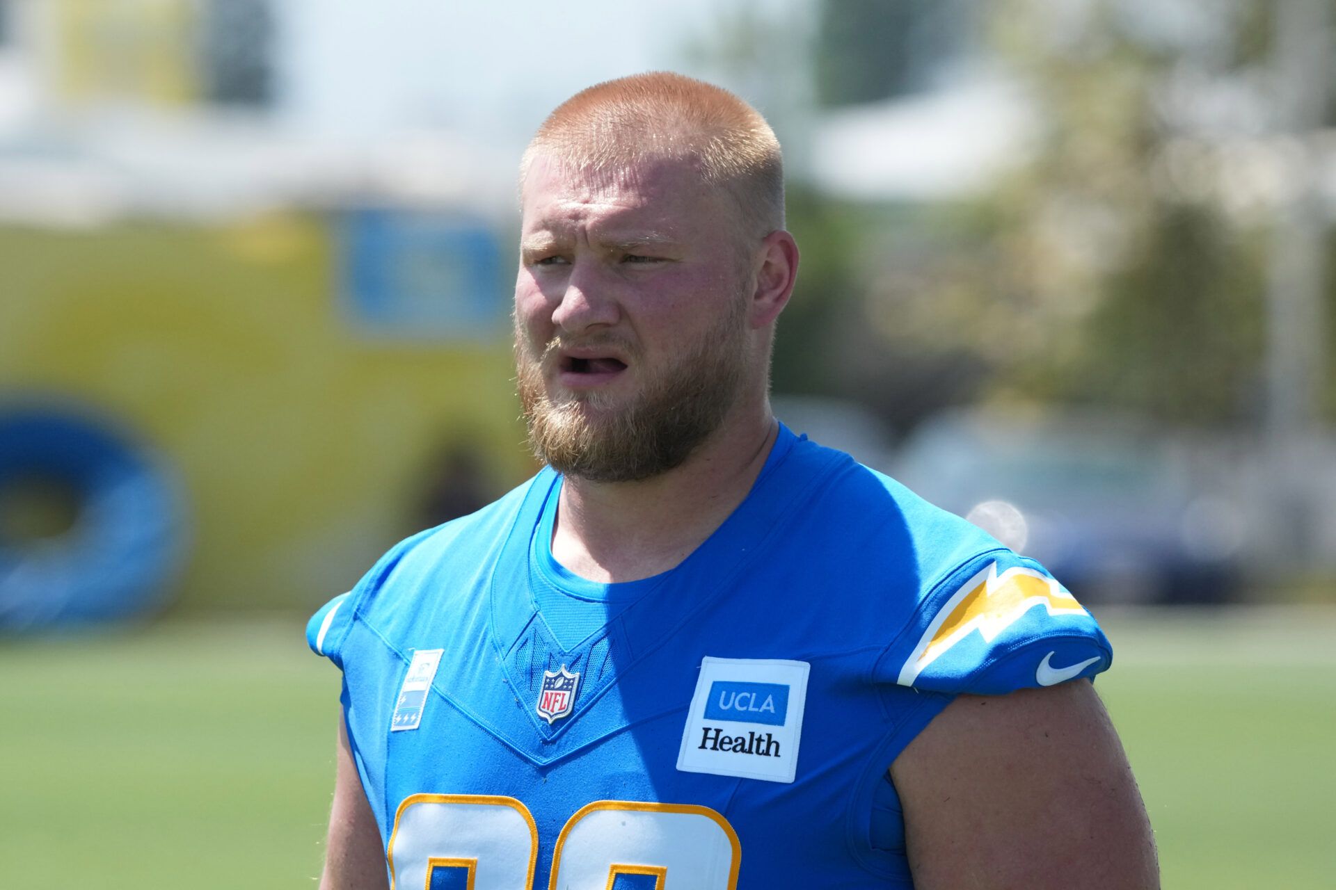 Los Angeles Chargers center Tyler Biadasz (63) at training camp at The Bolt.