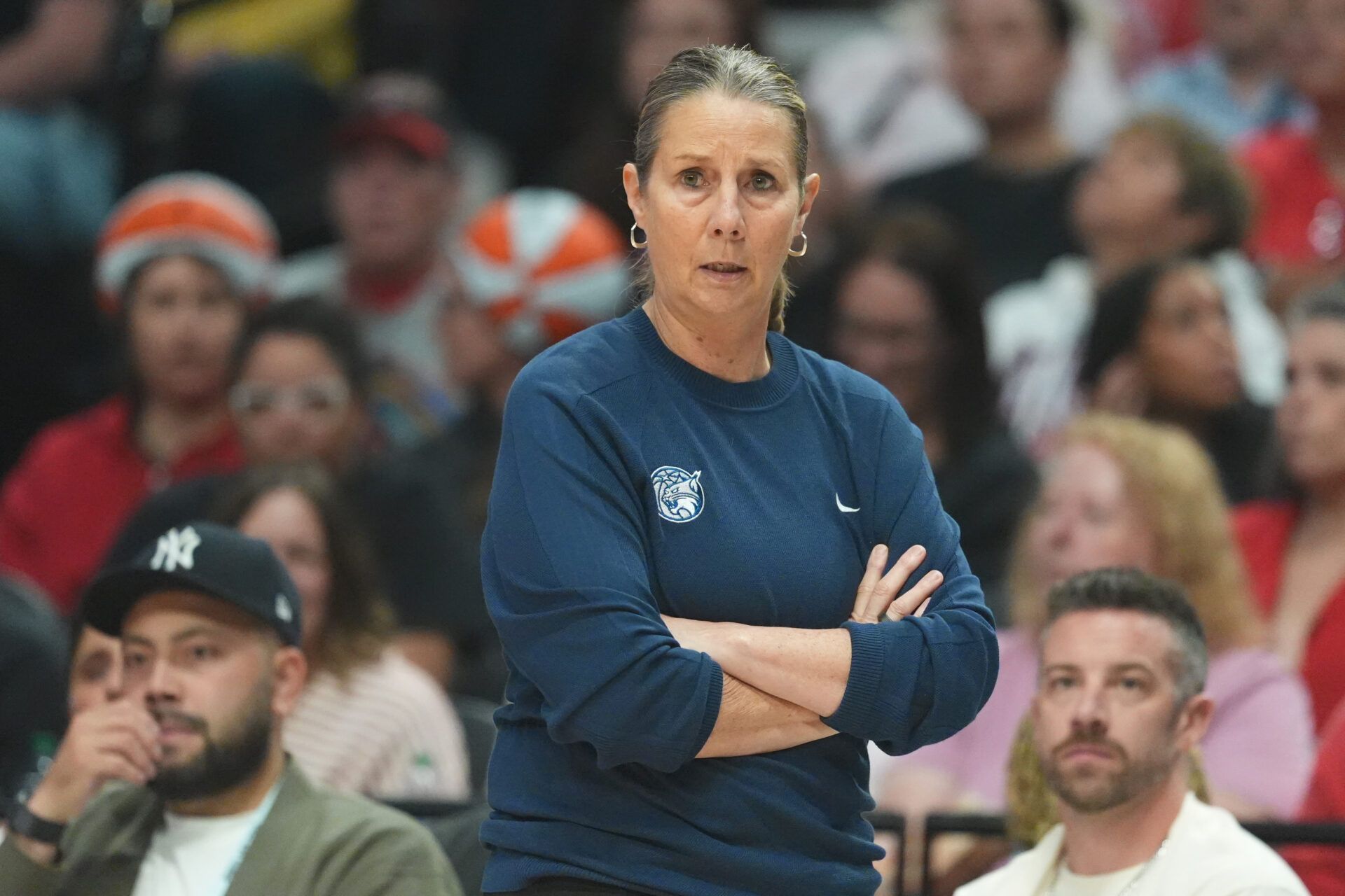 Minnesota Lynx head coach Cheryl Reeve watches from the sideline during the first half against the Portland Fire at Moda Center.