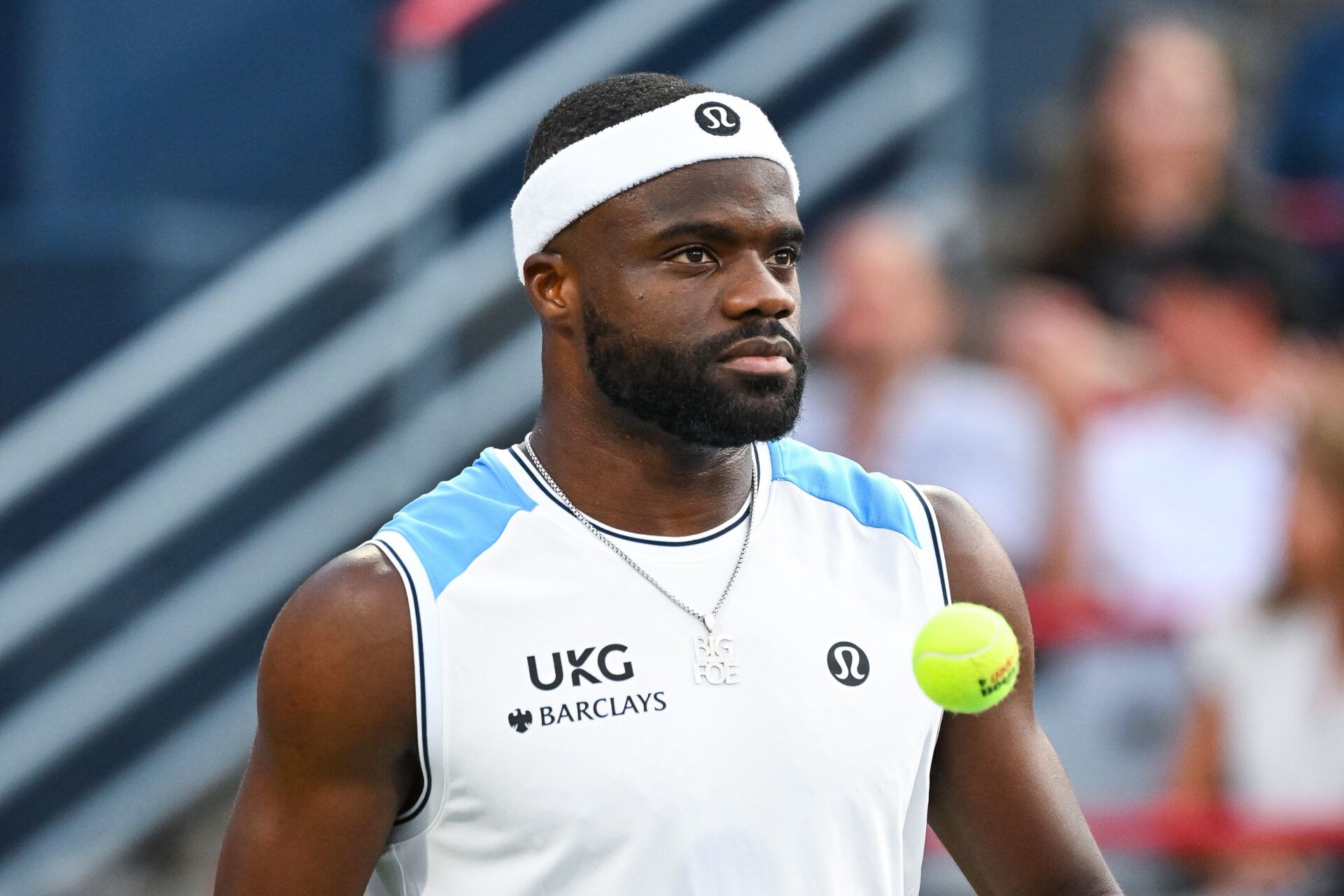 Frances Tiafoe (USA) looks on against Frances Tiafoe (USA) in second round play at IGA Stadium.