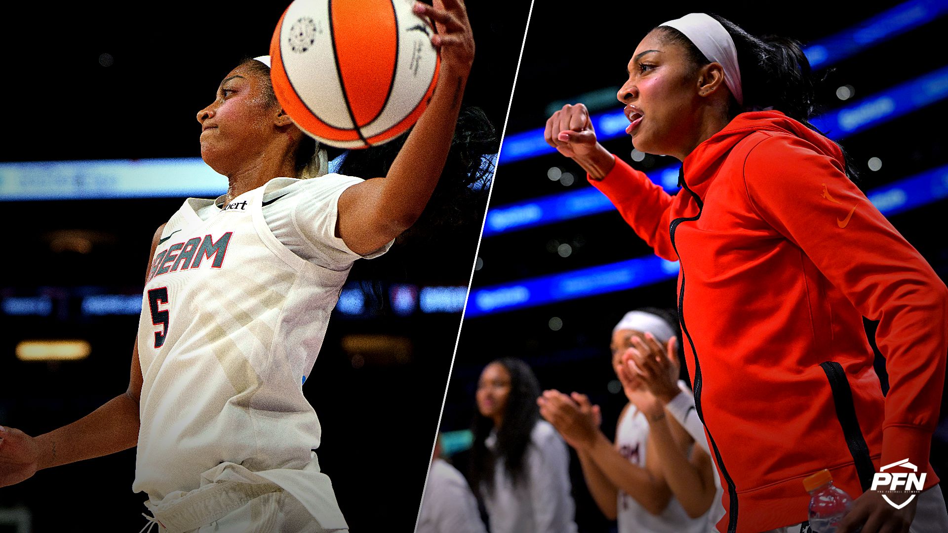 Collage featuring BASKETBALL-WNBA-PHO-ATL/ and BASKETBALL-WNBA-LAS-ATL/.
IMAGN IMAGES via Reuters Connect