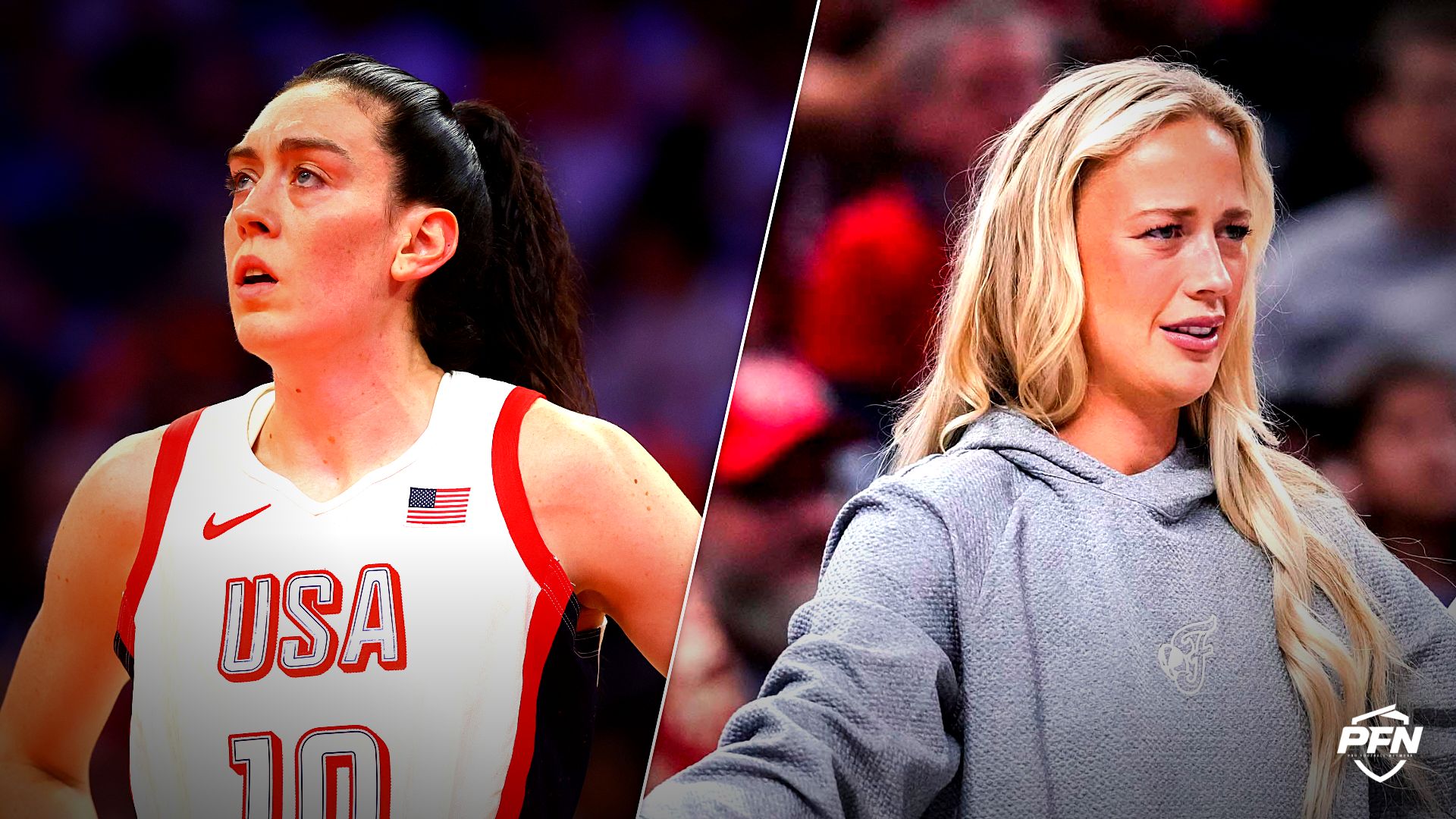Collage featuring BASKETBALL-WNBA/ and Indiana Fever guard Sophie Cunningham (8) reacts to the action Tuesday, May 20, 2025, during a game between the Indiana Fever.
USA TODAY Sports via Reuters Con / USA TODAY Network via Reuters Connect