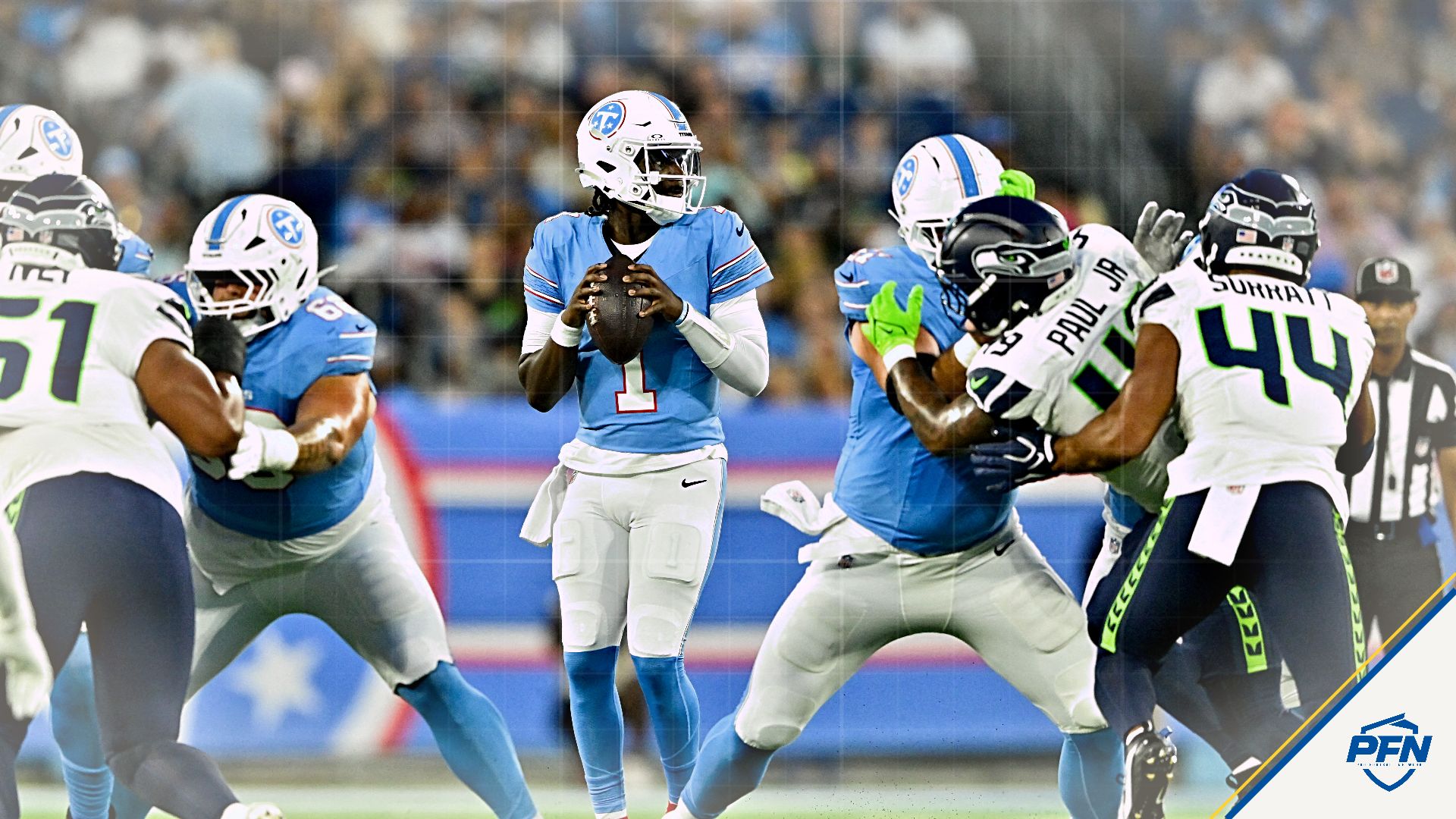 ‘Poor Man’s C.J. Stroud’ — NFL Fans Take Dig at Titans QB Cam Ward Over ‘Lackadaisical’ Ball Security vs. Seahawks