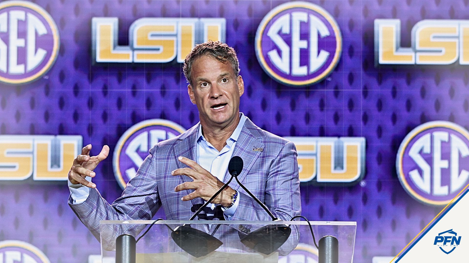 LSU Tigers head coach Lane Kiffin.