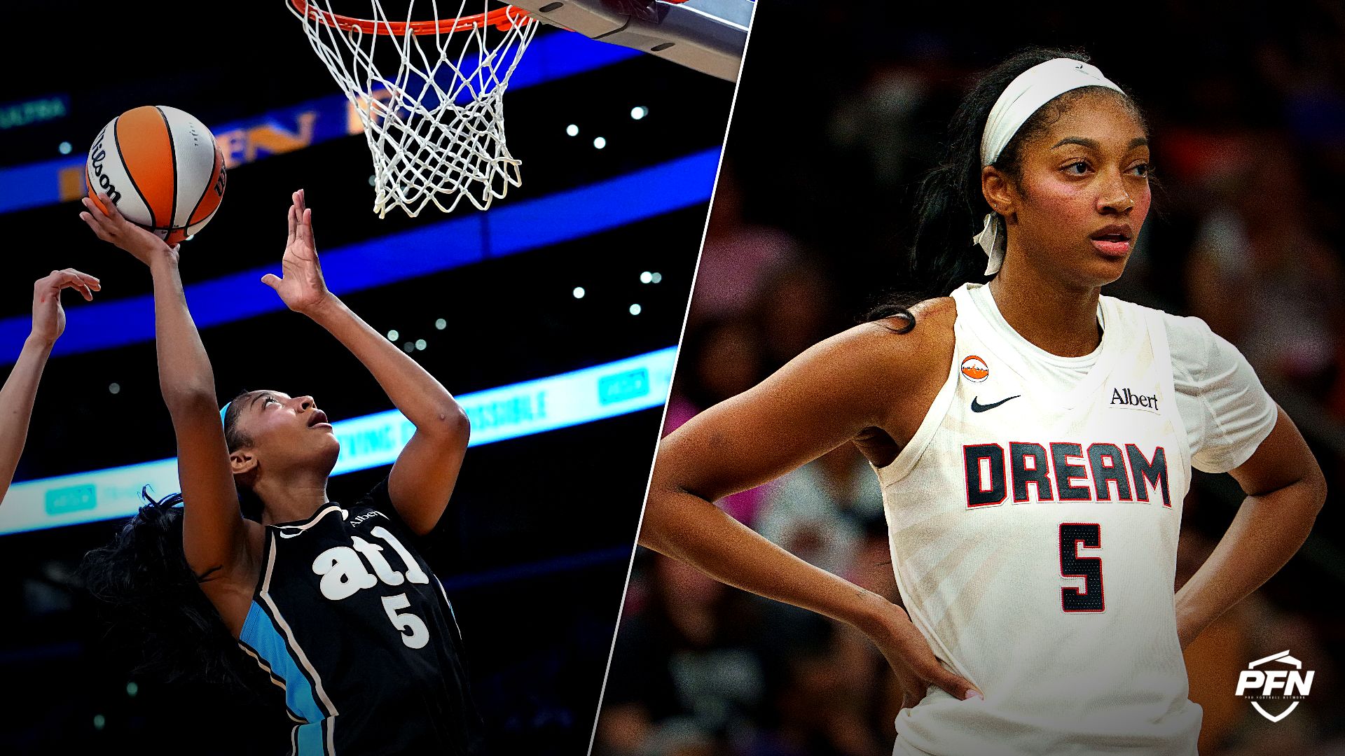 Collage featuring BASKETBALL-WNBA-LAS-ATL/ and BASKETBALL-WNBA-PHO-ATL/.
IMAGN IMAGES via Reuters Connect