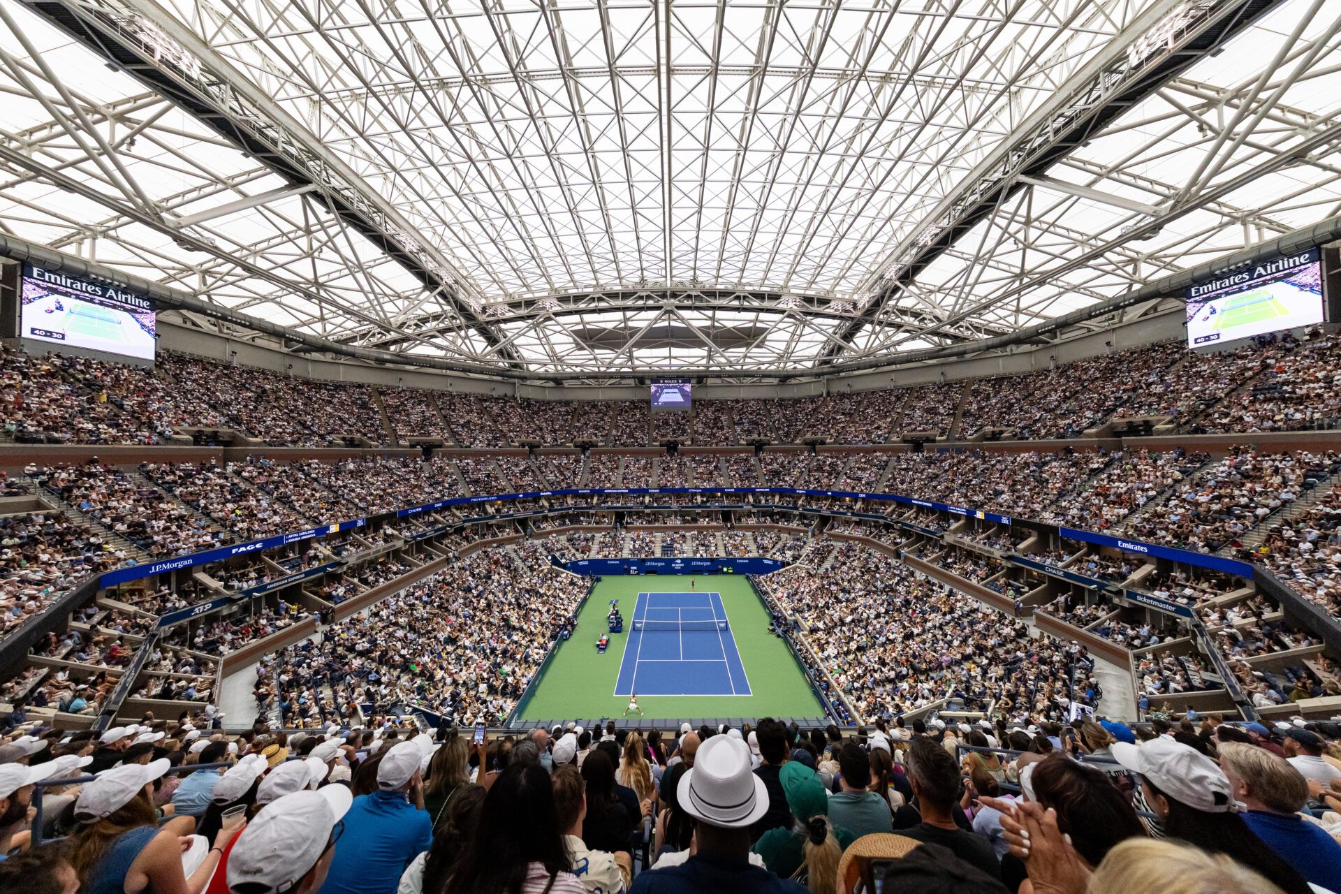 A general view of the women’s singles final between Aryna Sabalenka of Belarus and Amanda Anisimova of the United States at the US Open at Arthur Ashe Stadium in Billie Jean King National Tennis Center.