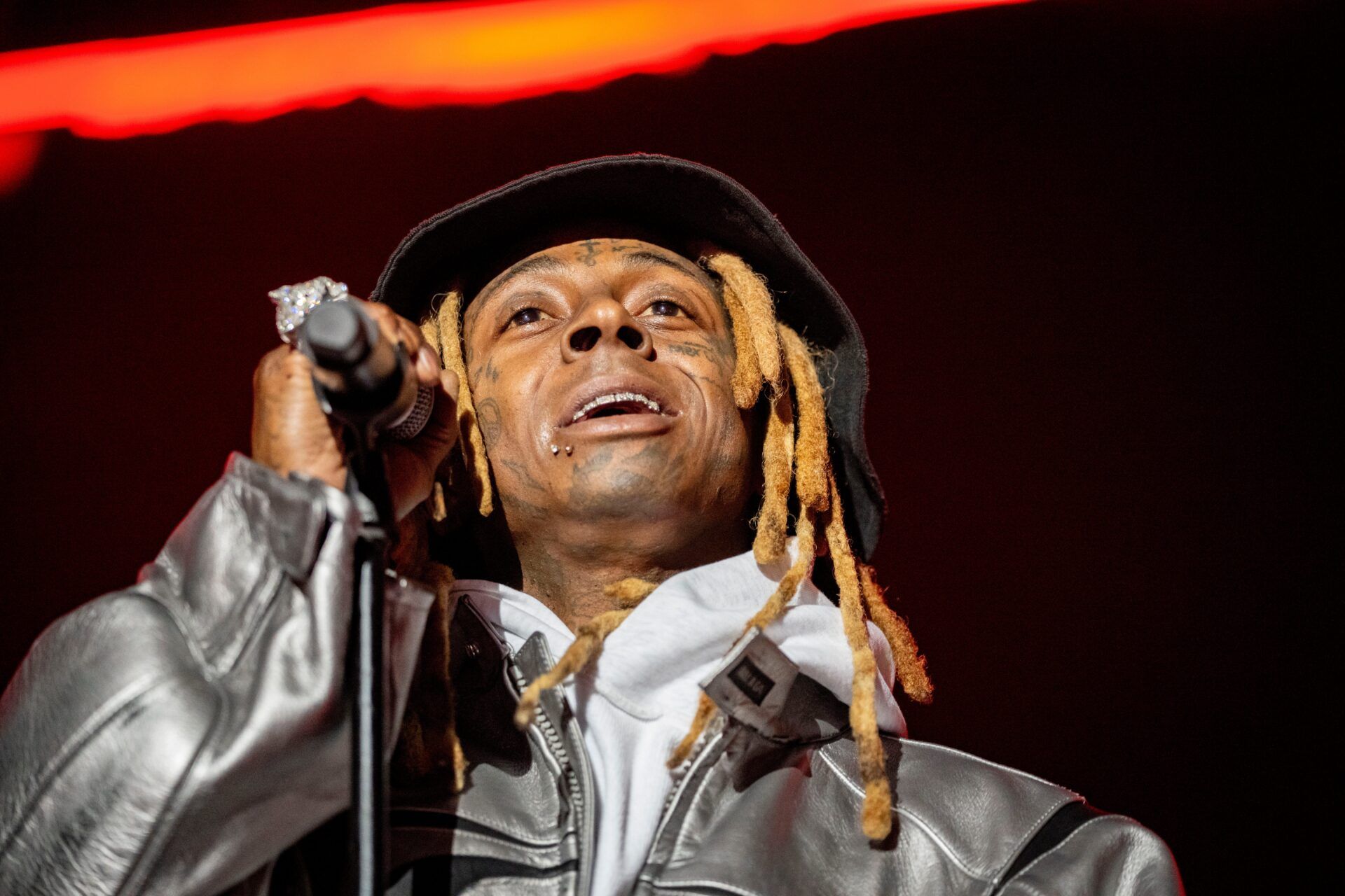 Rapper Lil Wayne performs at Wells Fargo Arena, Thursday, April 11, 2024 in Des Moines, Iowa.